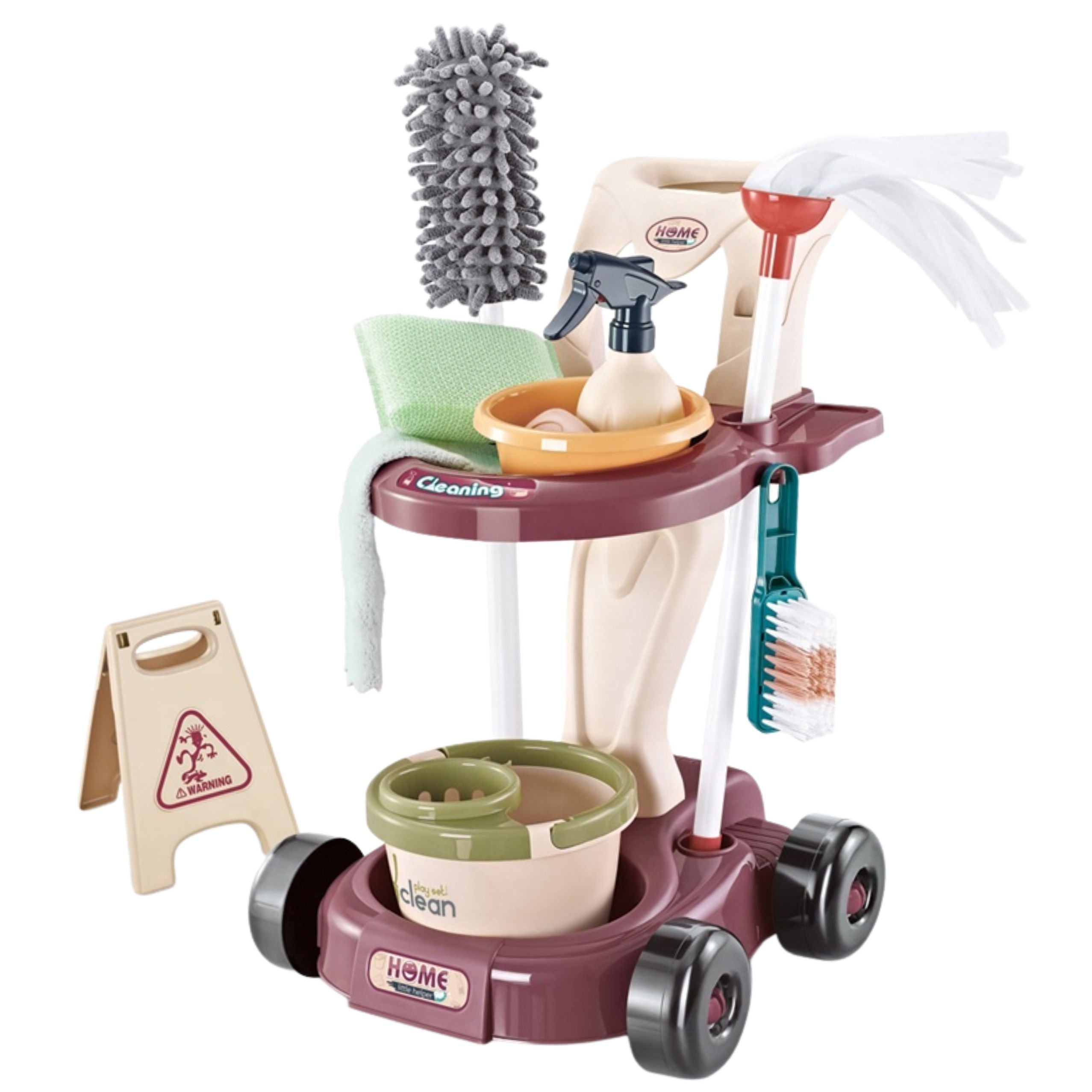 Children's Cleaning Set Trolley Mop Bucket Vacuum Cleaner 26 Pcs.