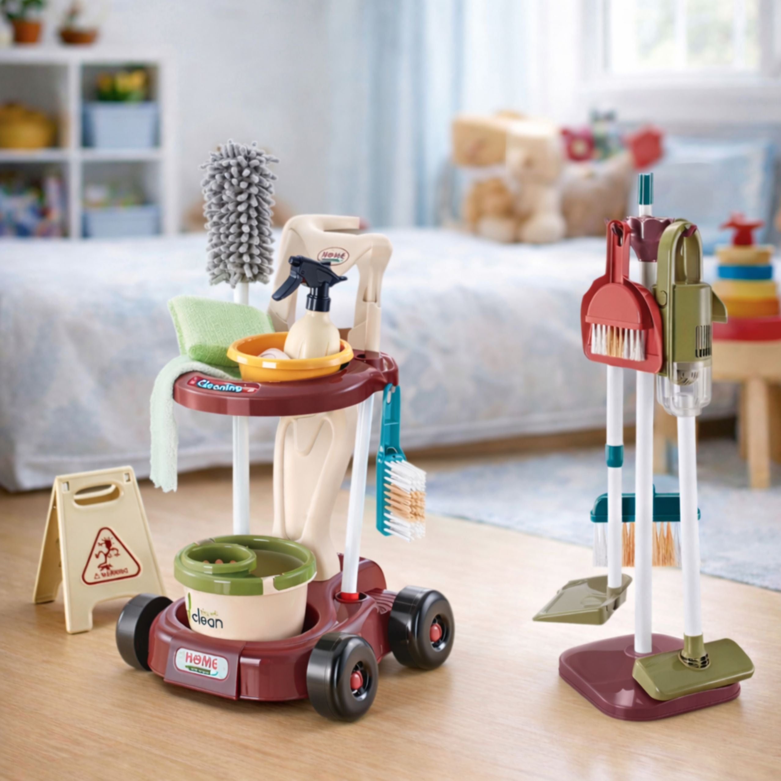 Children's Cleaning Set Trolley Mop Bucket Vacuum Cleaner 26 Pcs.