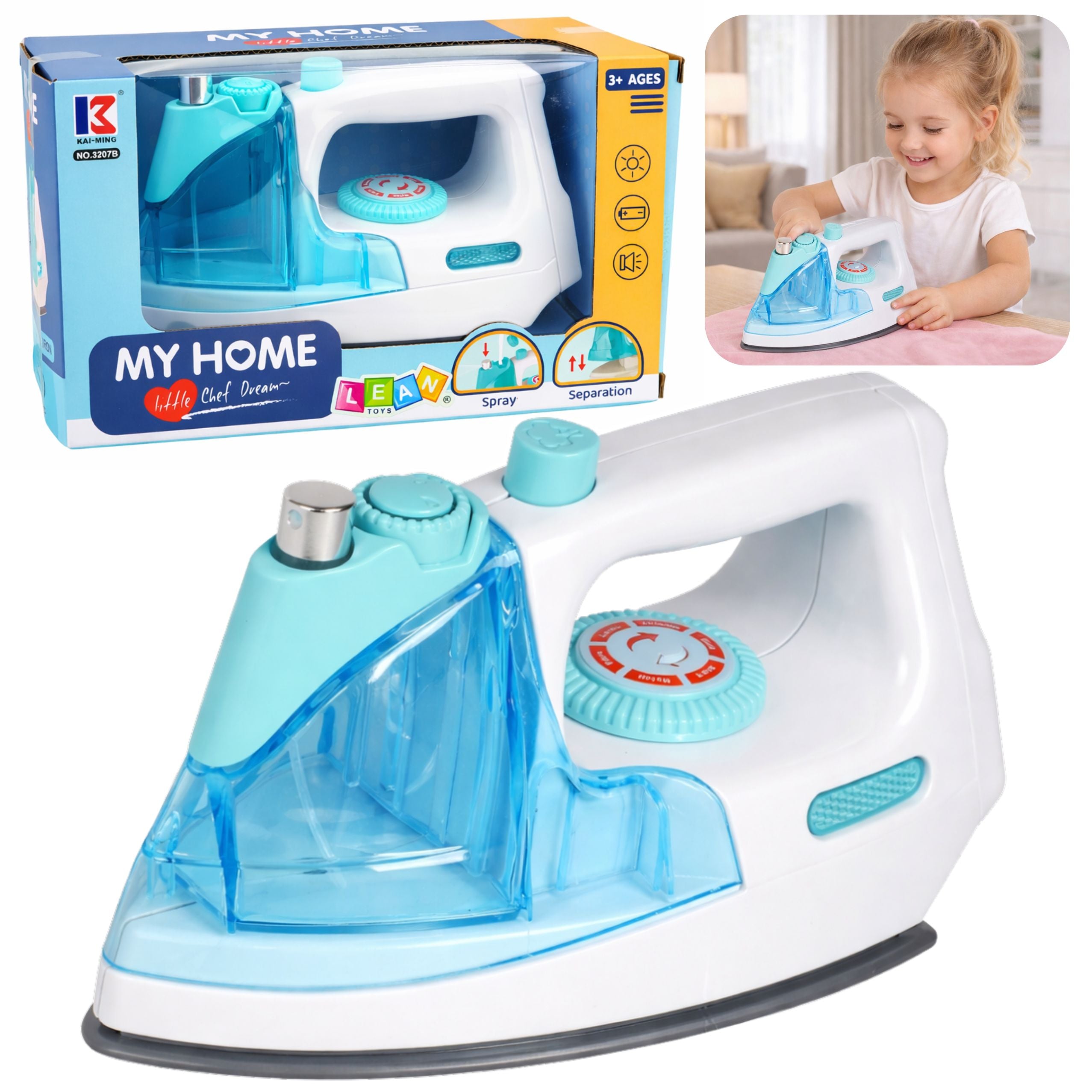Children's Iron Water Spray Light Sound Blue