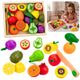 Wooden Fruit Chopping Set Magnetic Safe Knife Board