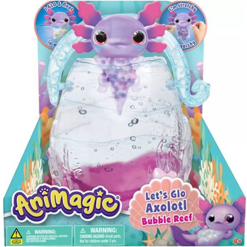 Animagisk lysende axolotl i akvariet
