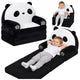 Panda 2in1 Children's Soft Sofa Armchair/lounge Chair Black And White