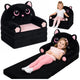 Reclining Armchair Sofa Couch Kitten 2in1 For Children Soft Plush Black