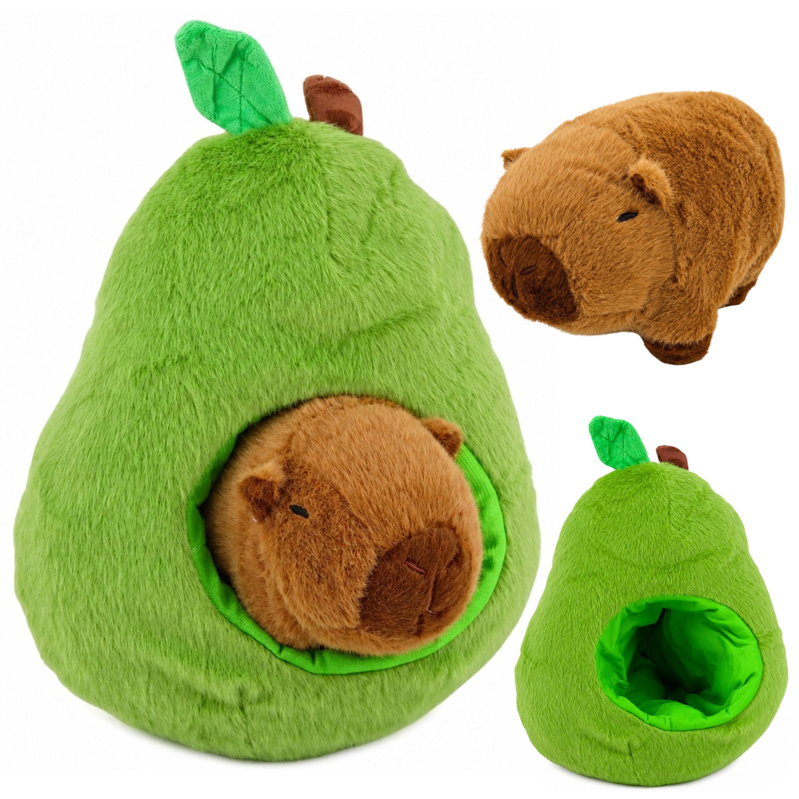 Green Avocado With Capybara 2 In 1 Plush Toy 25 Cm