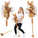 Hobby Horse Stick Horse Head Galloping Neighing Sounds Beige 100 Cm