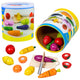 Wooden Fruit Vegetable Chopping Board Safety Knife Bucket Set 13 Pcs