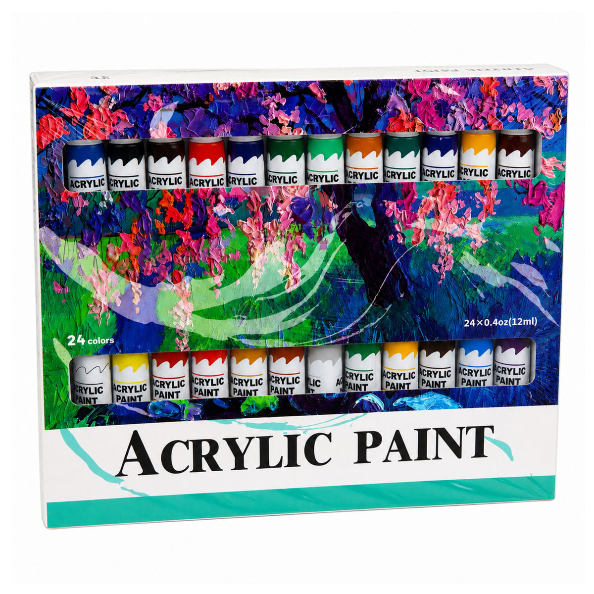 Artistic Acrylic Paint Set 24 Colors 12 Ml