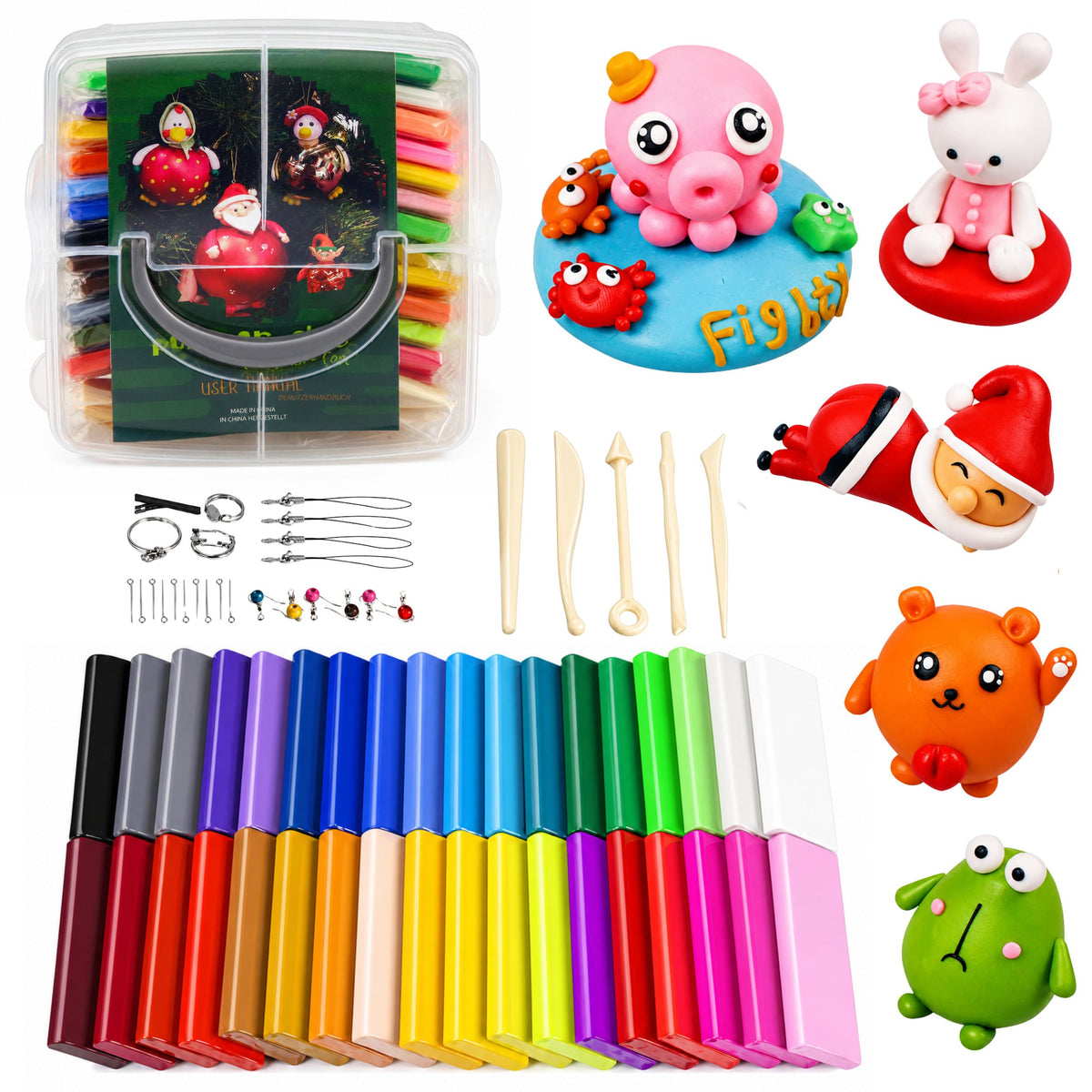 Accesorii pentru Aluat Plastilina Pentru Crearea Decoratiunilor Bijuterii 24 Buc.