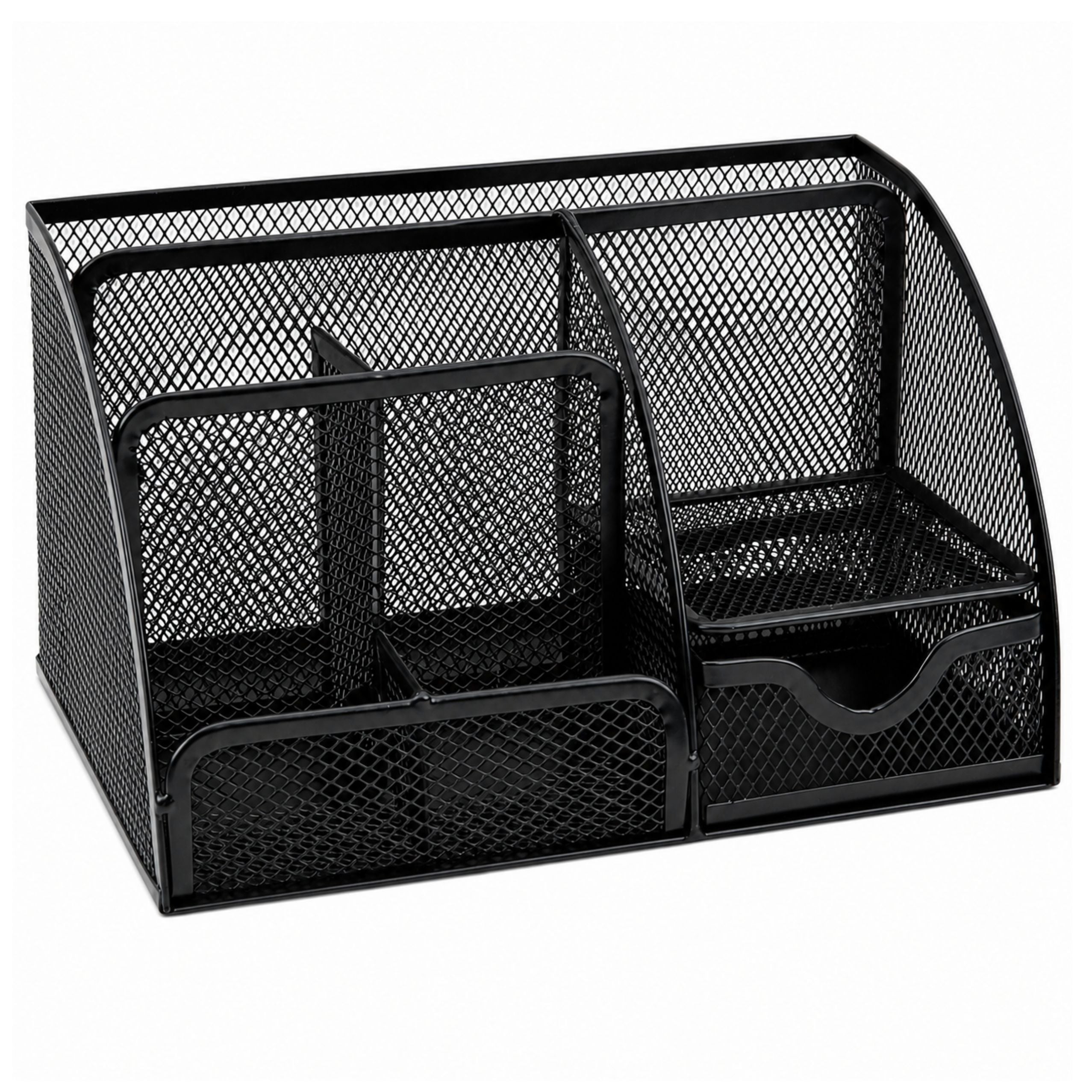 Metal Desk Organizer Office Drawer Compartment Black