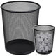 Office Waste Bin Metal Mesh Round Black 10 L
