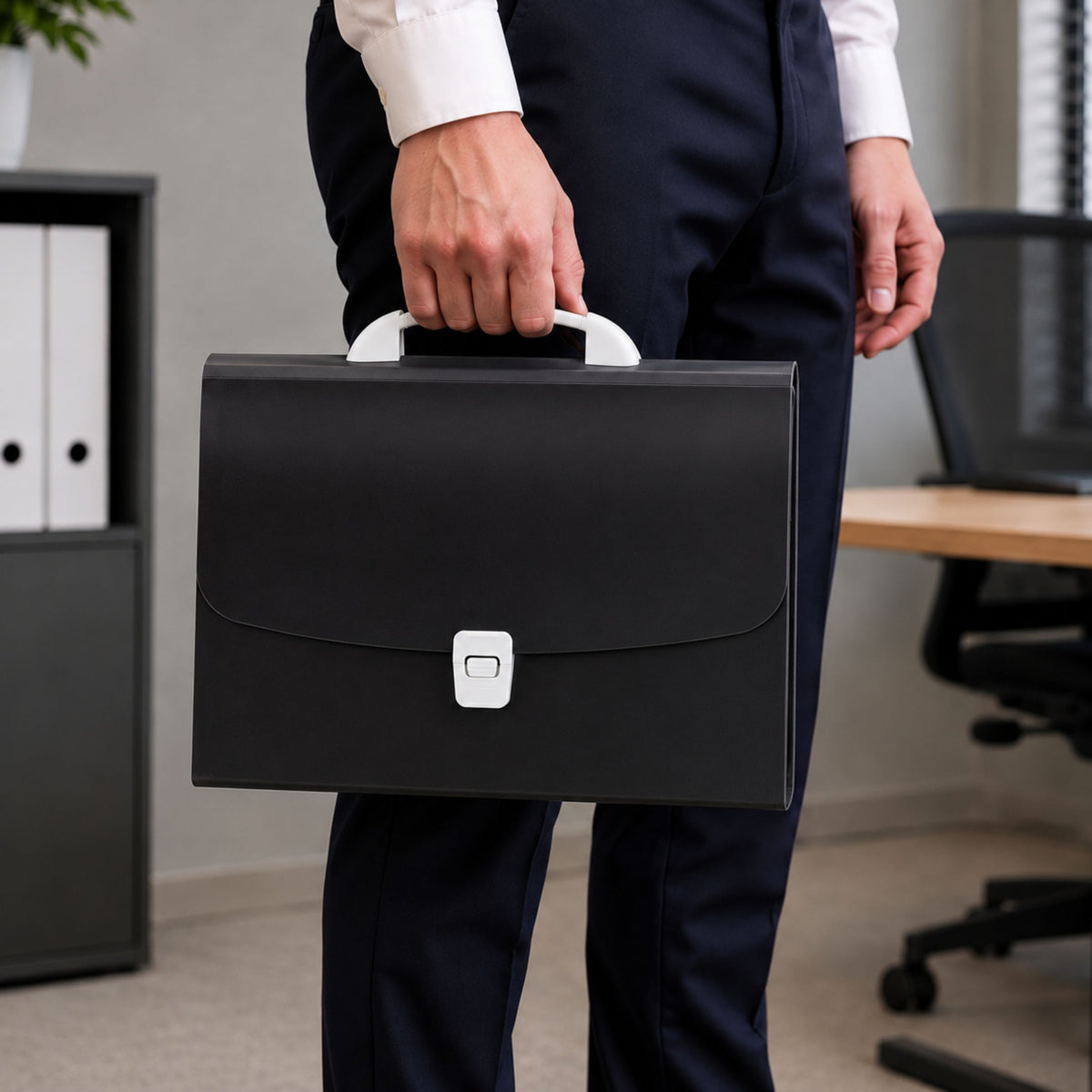 Organizer Folder With Document Holder 13 Compartments Black A4