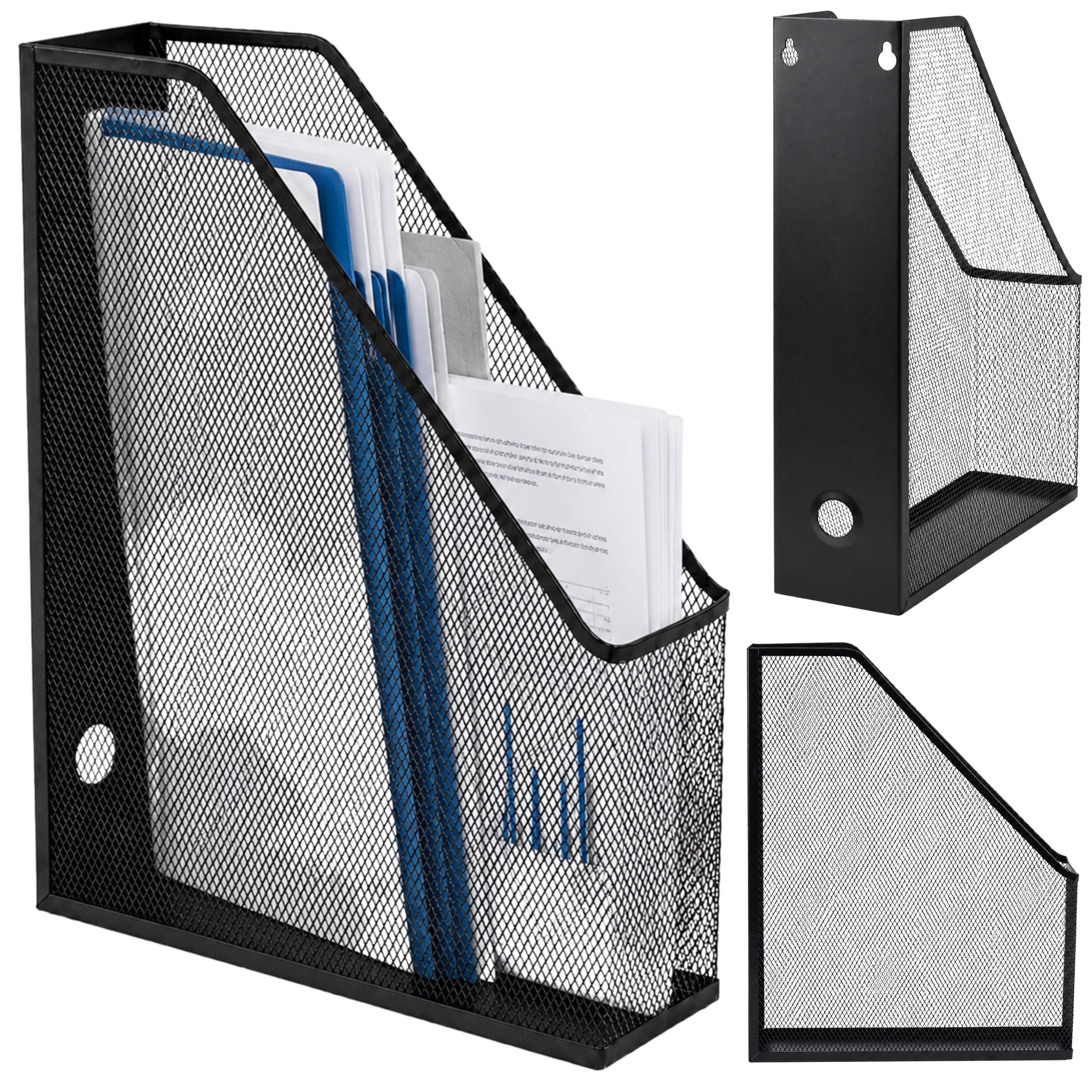 Metal Office Organizer Stand For Documents And Folders Vertical Black A4