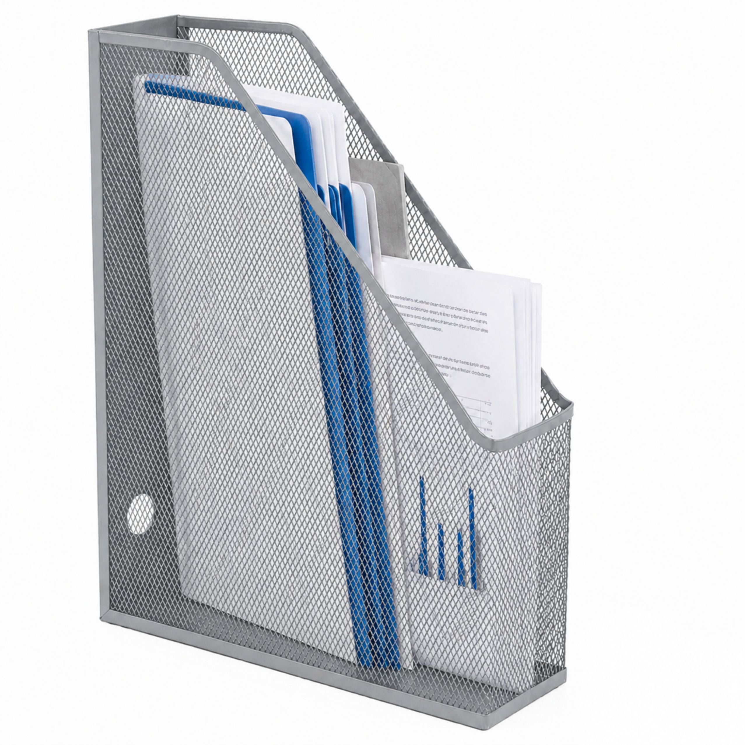 Metal Office Organizer Stand For Documents And Folders Vertical Silver A4