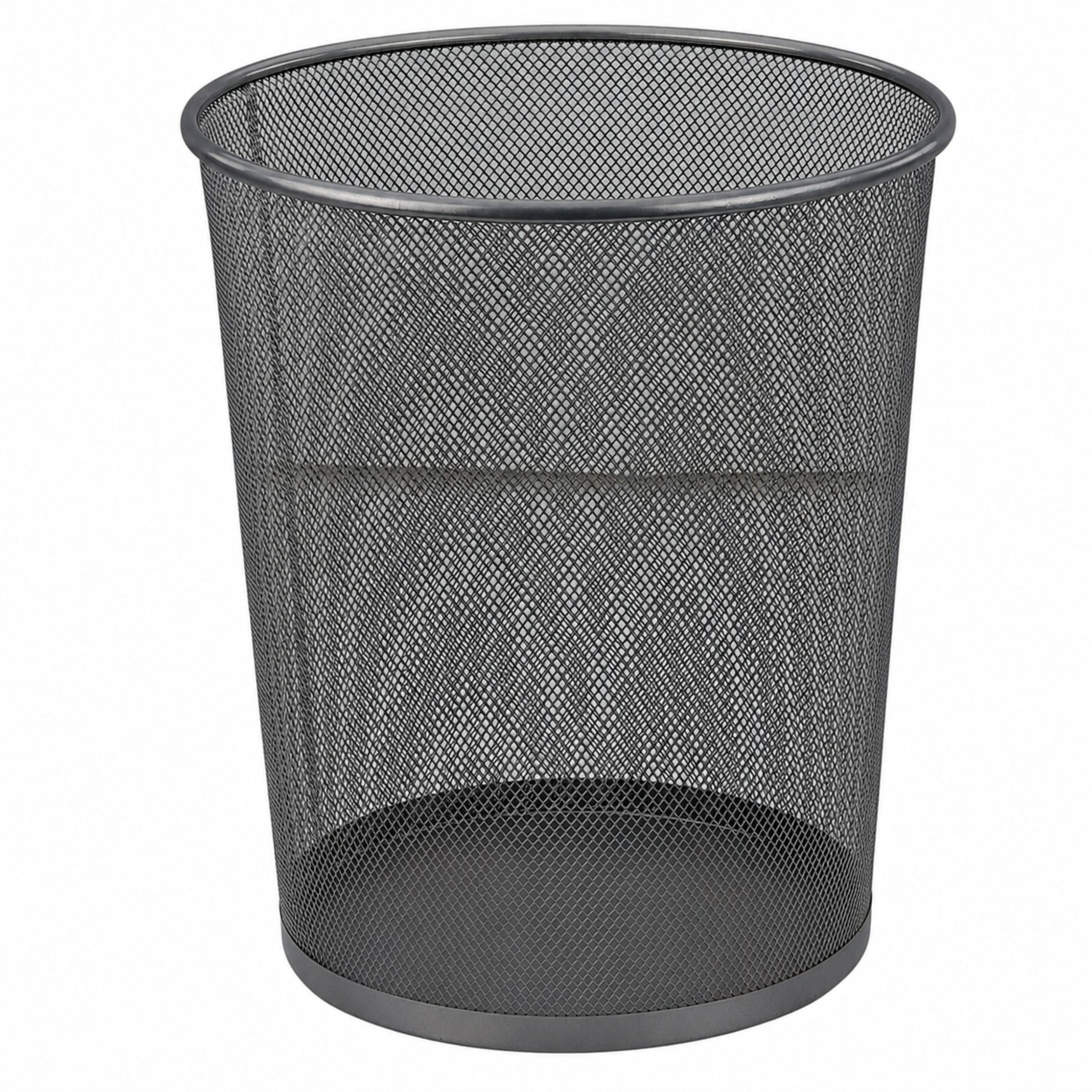 Office Waste Bin Metal Mesh Round Silver 19 L