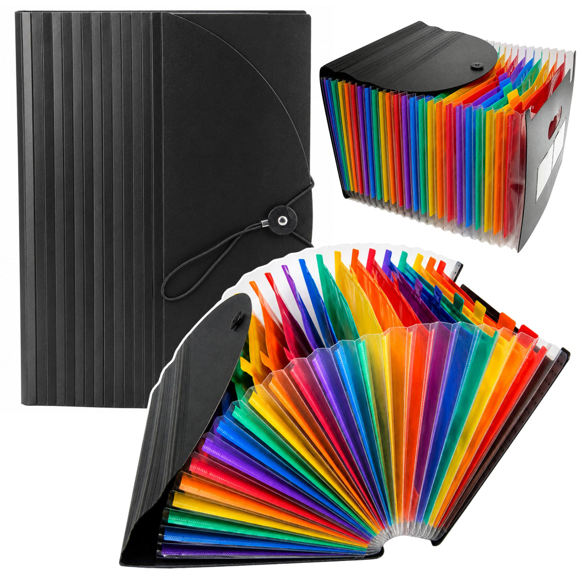 Folder Organizer For Documents 25 Compartments A4 Black