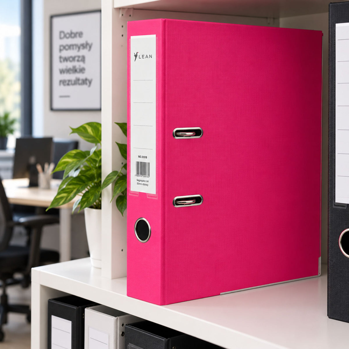 A4/80mm Document Binder With Lever Mechanism Pink