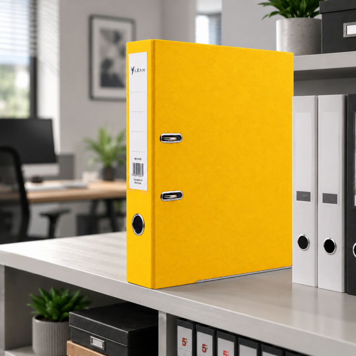 A4/80mm Document Binder With Lever Mechanism Yellow