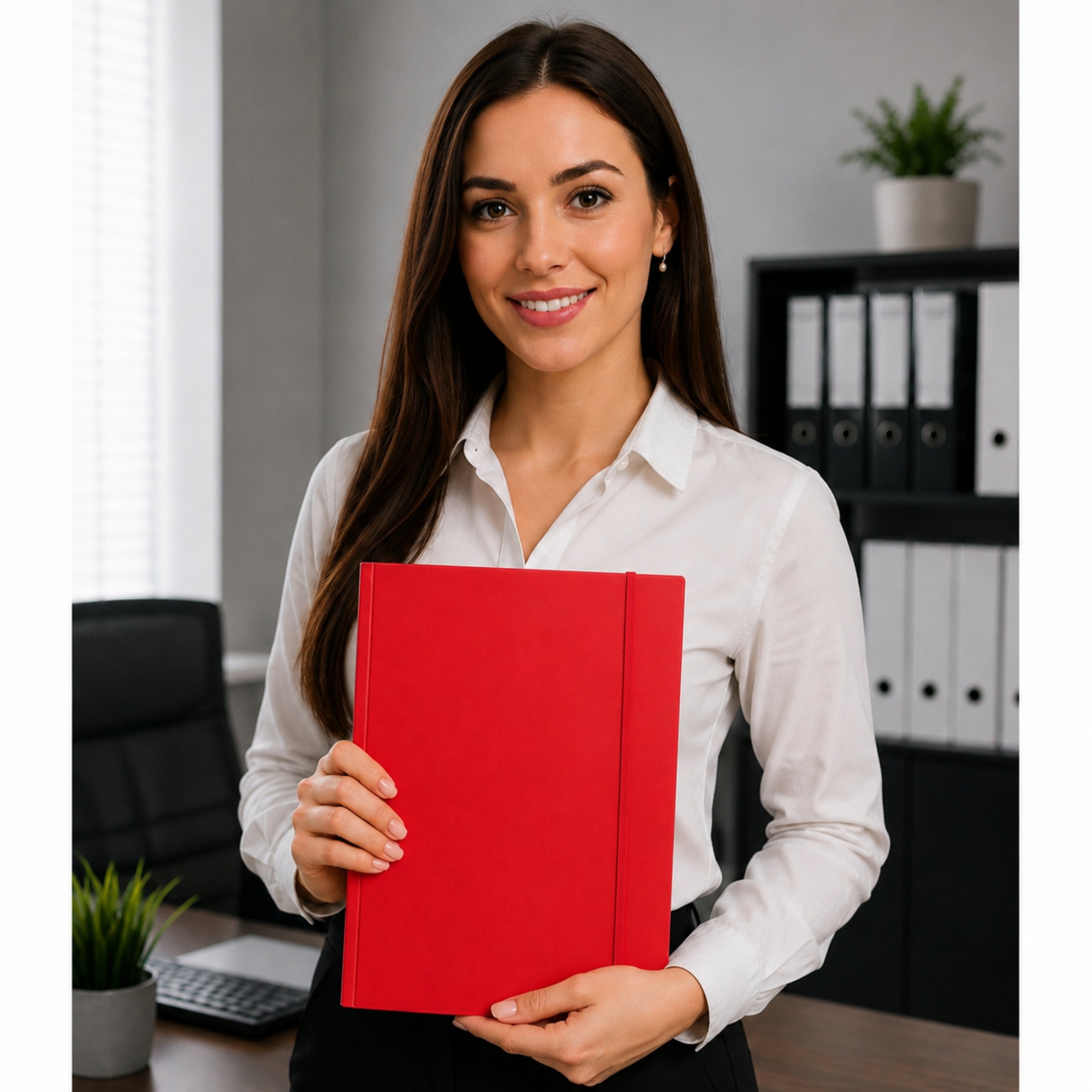 Cardboard Folder With Elastic Band Lacquered A4 300 G/m2 Red