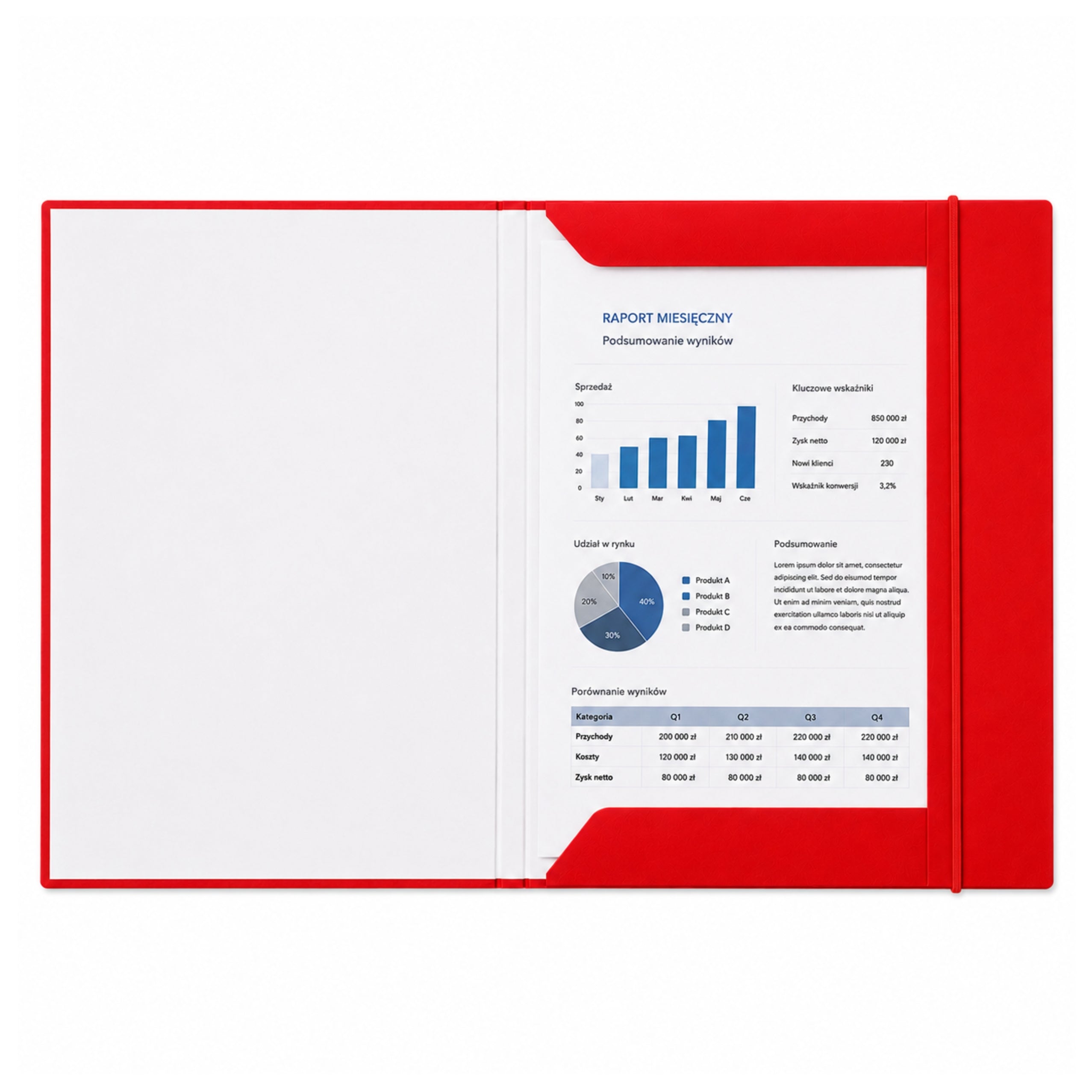 Cardboard Folder With Elastic Band Lacquered A4 300 G/m2 Red