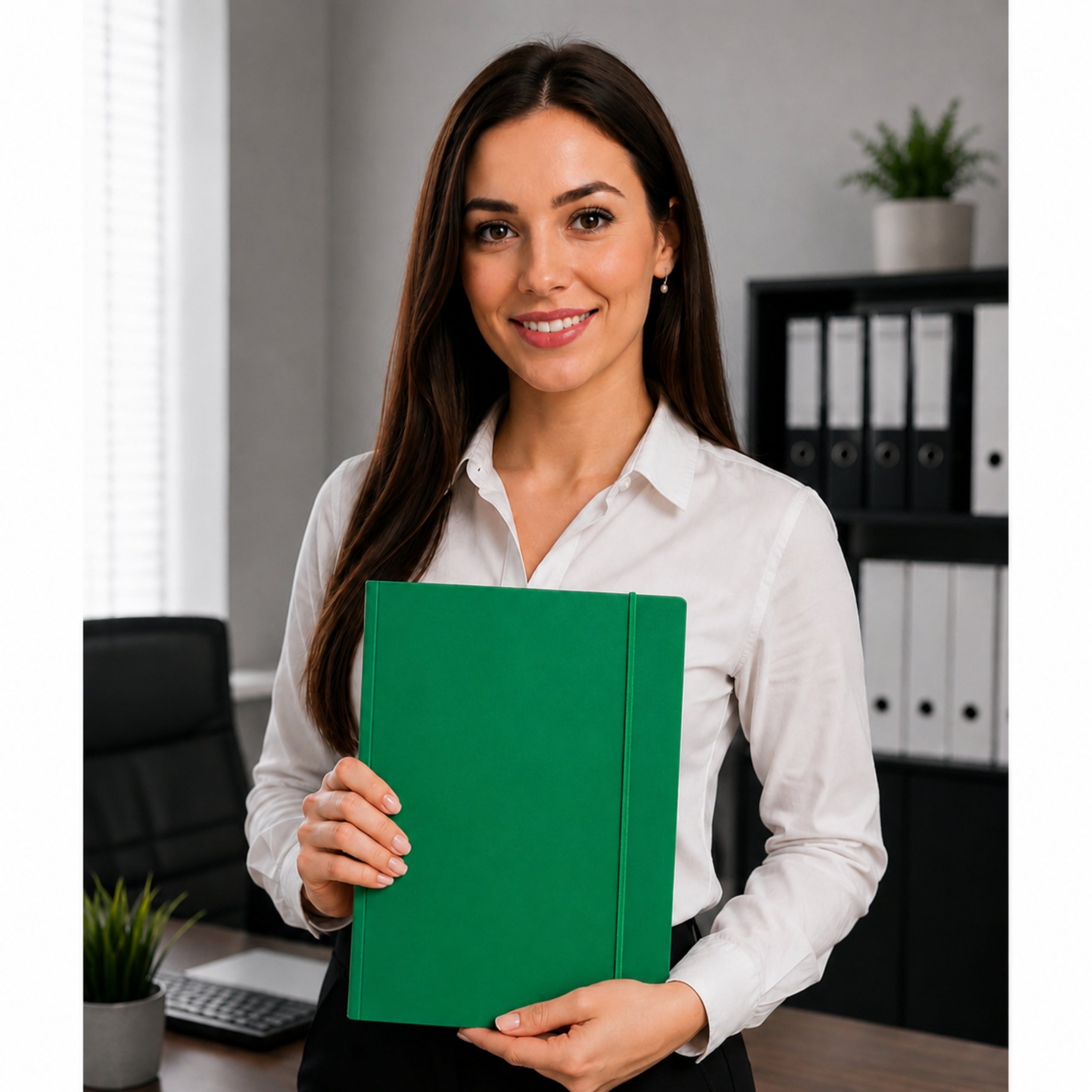 Cardboard Folder With Elastic Band Lacquered A4 300 G/m2 Green