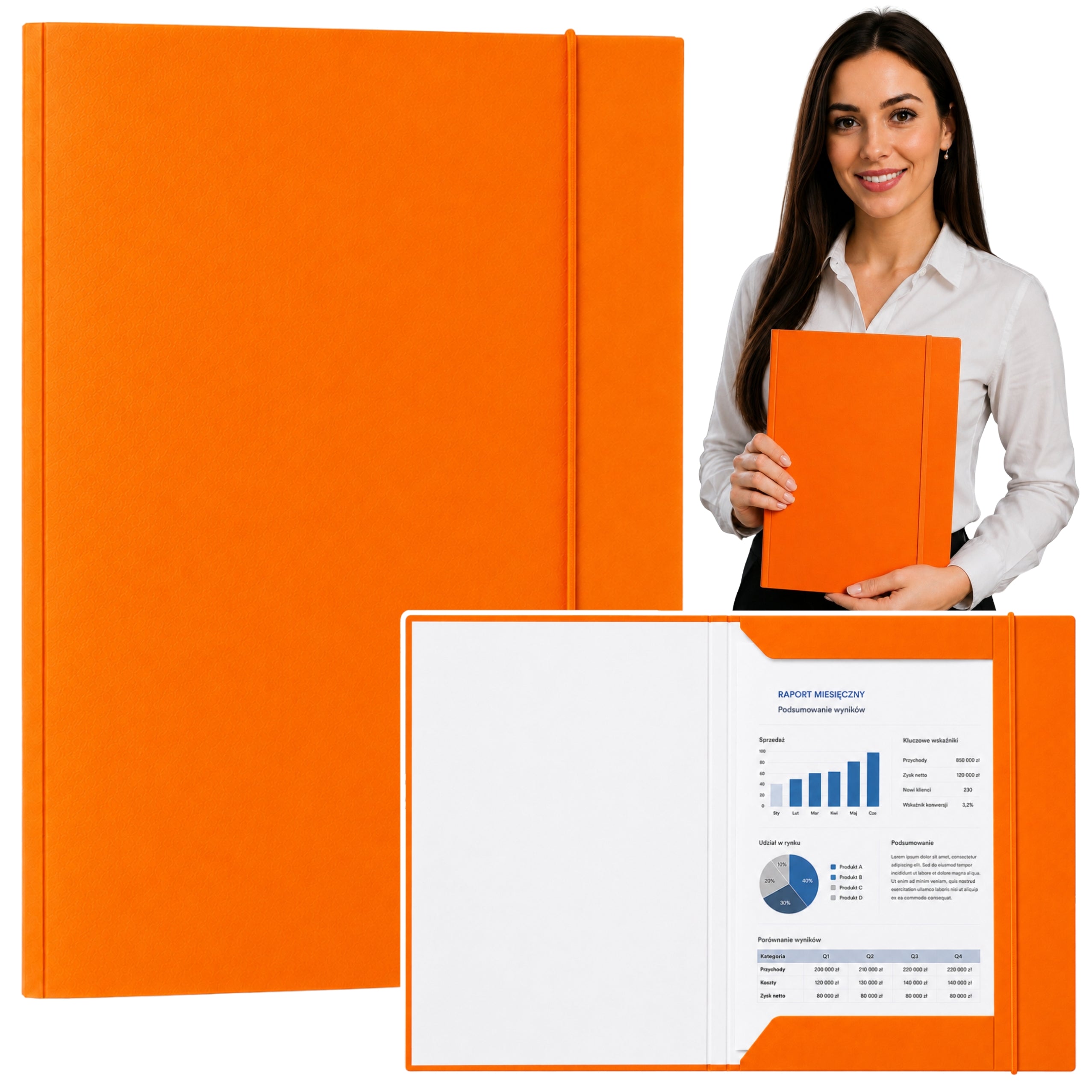 Papmappe Med Elastik Lakeret A4 300 G/m2 Orange