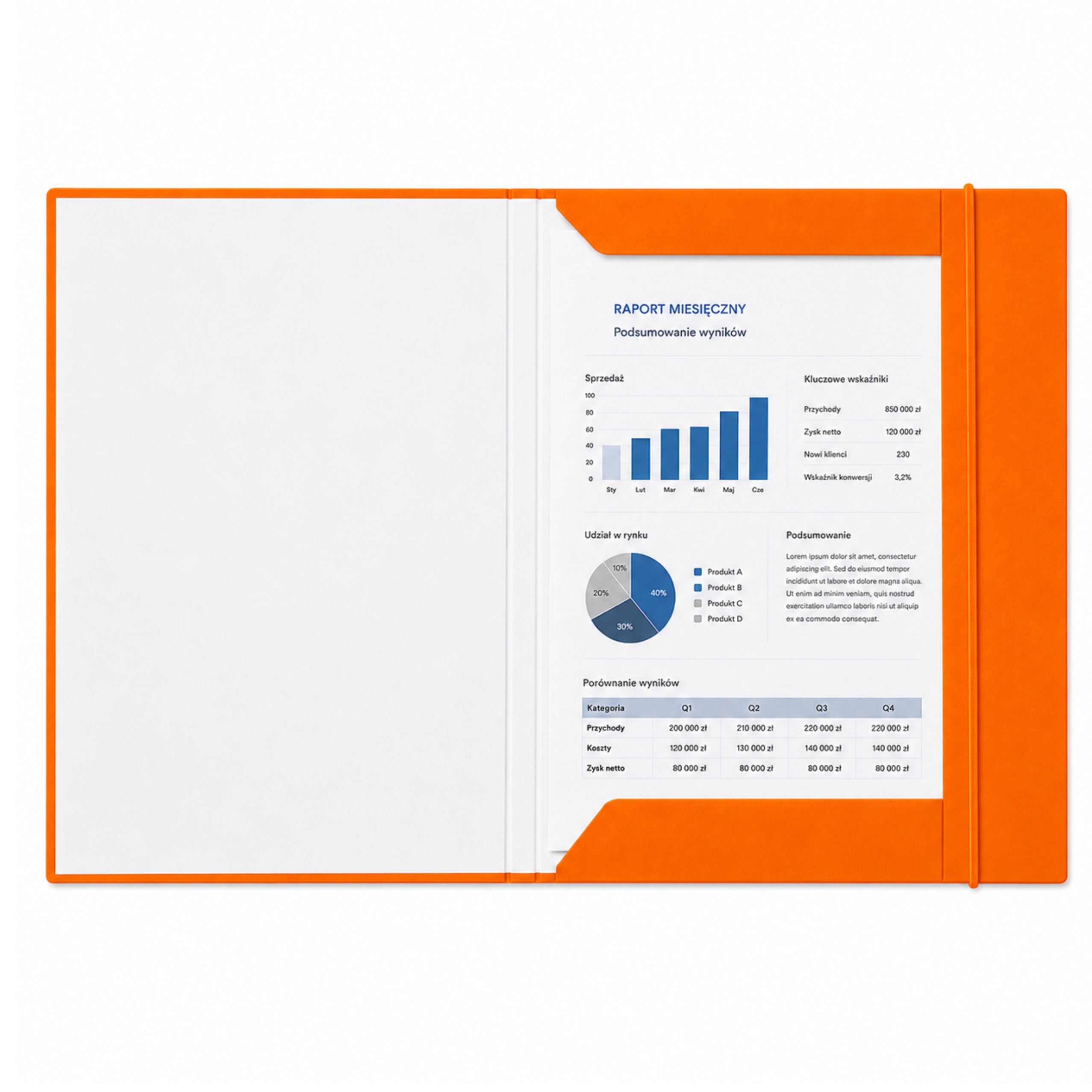 Papmappe Med Elastik Lakeret A4 300 G/m2 Orange