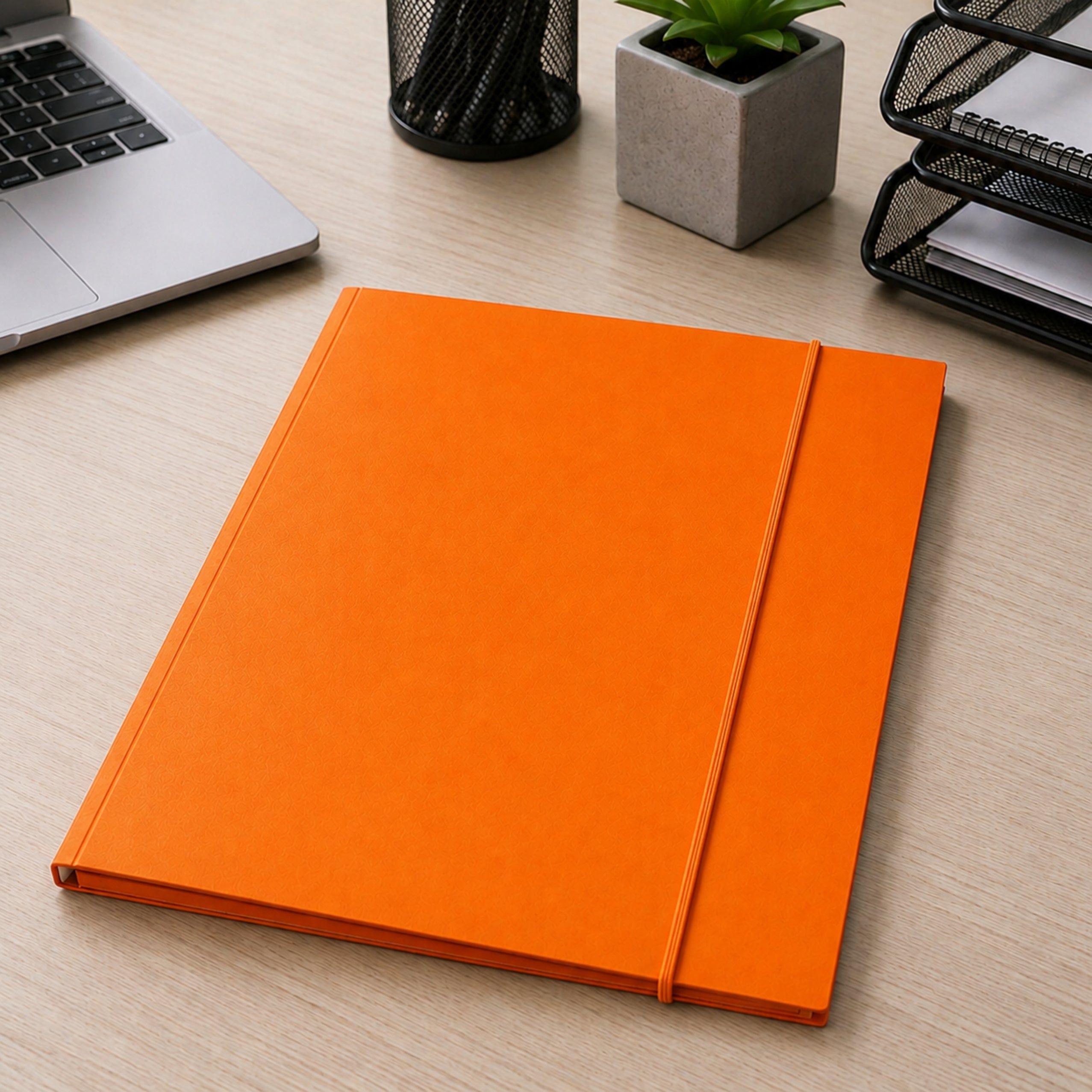Papmappe Med Elastik Lakeret A4 300 G/m2 Orange
