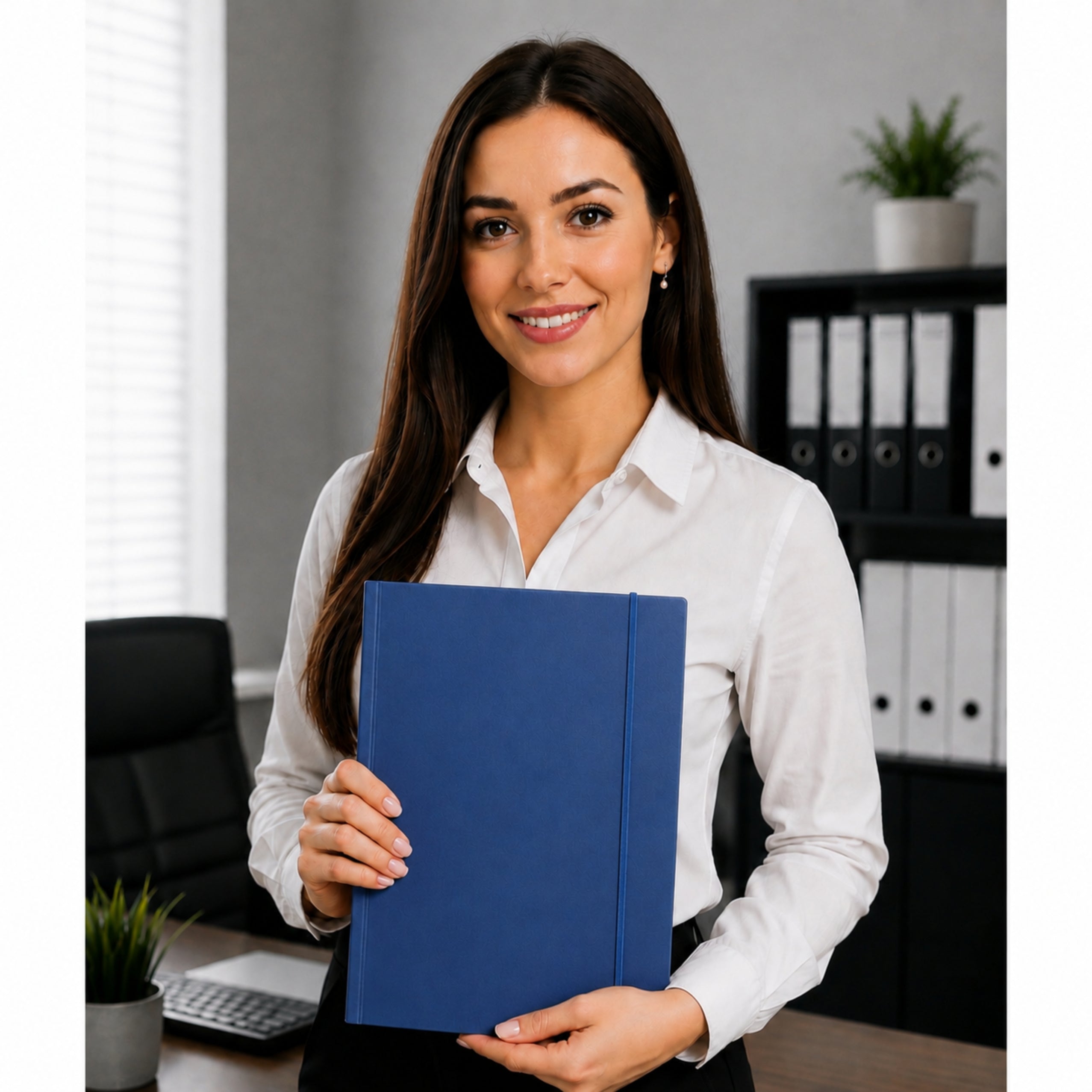 Cardboard Folder With Elastic Band Lacquered A4 300 G/m2 Blue