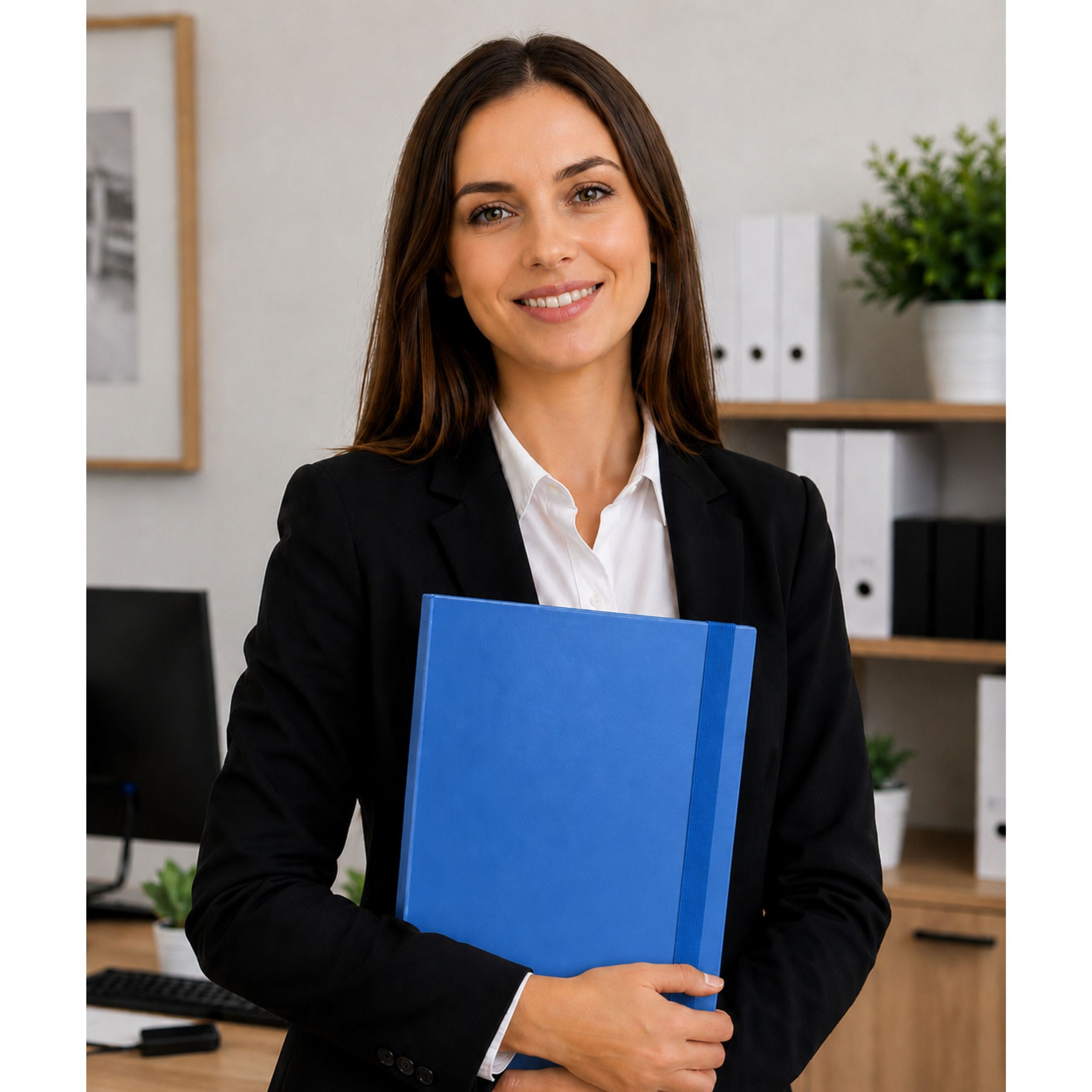 Blue Office Folder With Elastic Band For Documents A4/4.5 Cm