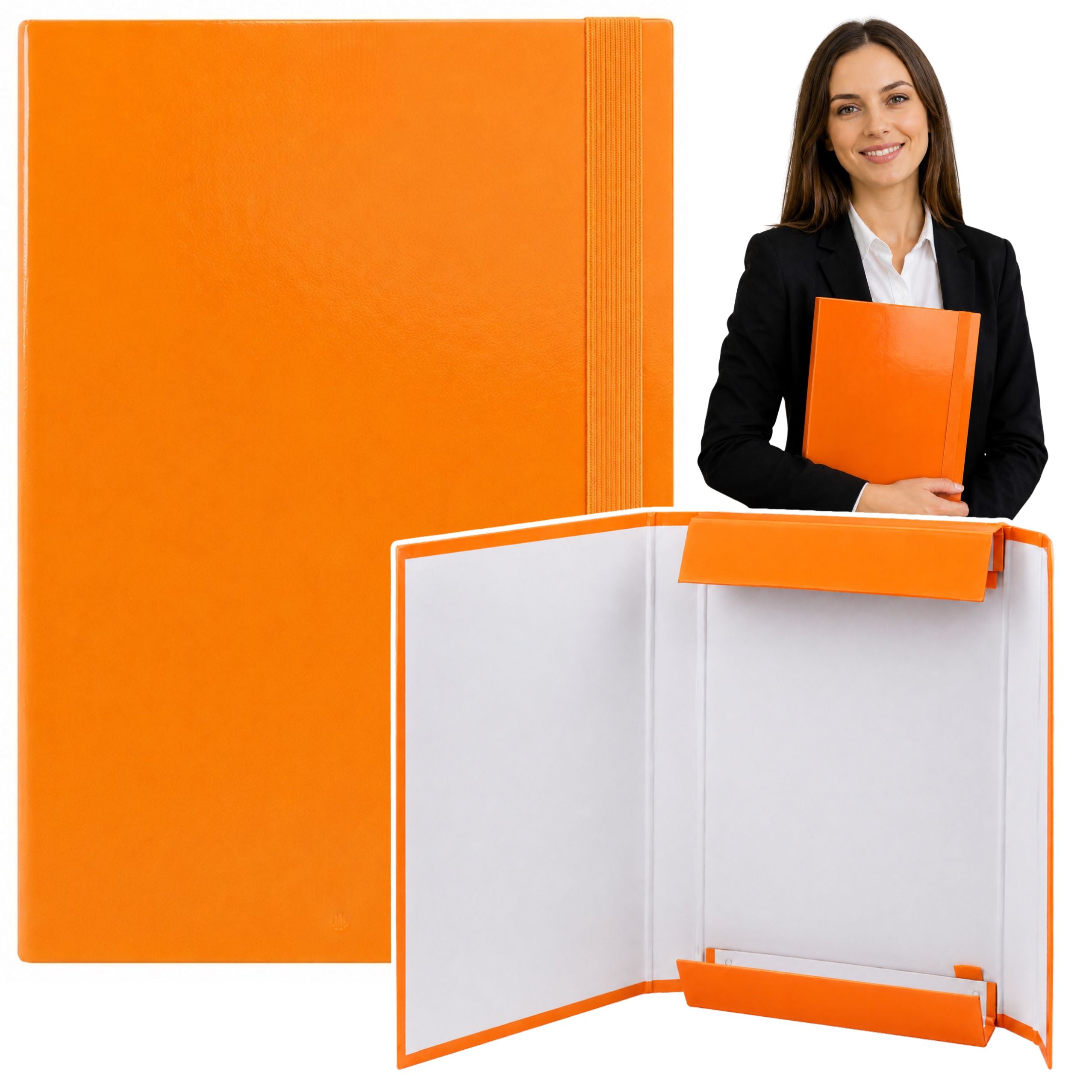Cartella Per Documenti Con Elastico Rigido Office Arancione A4/4,5 Cm