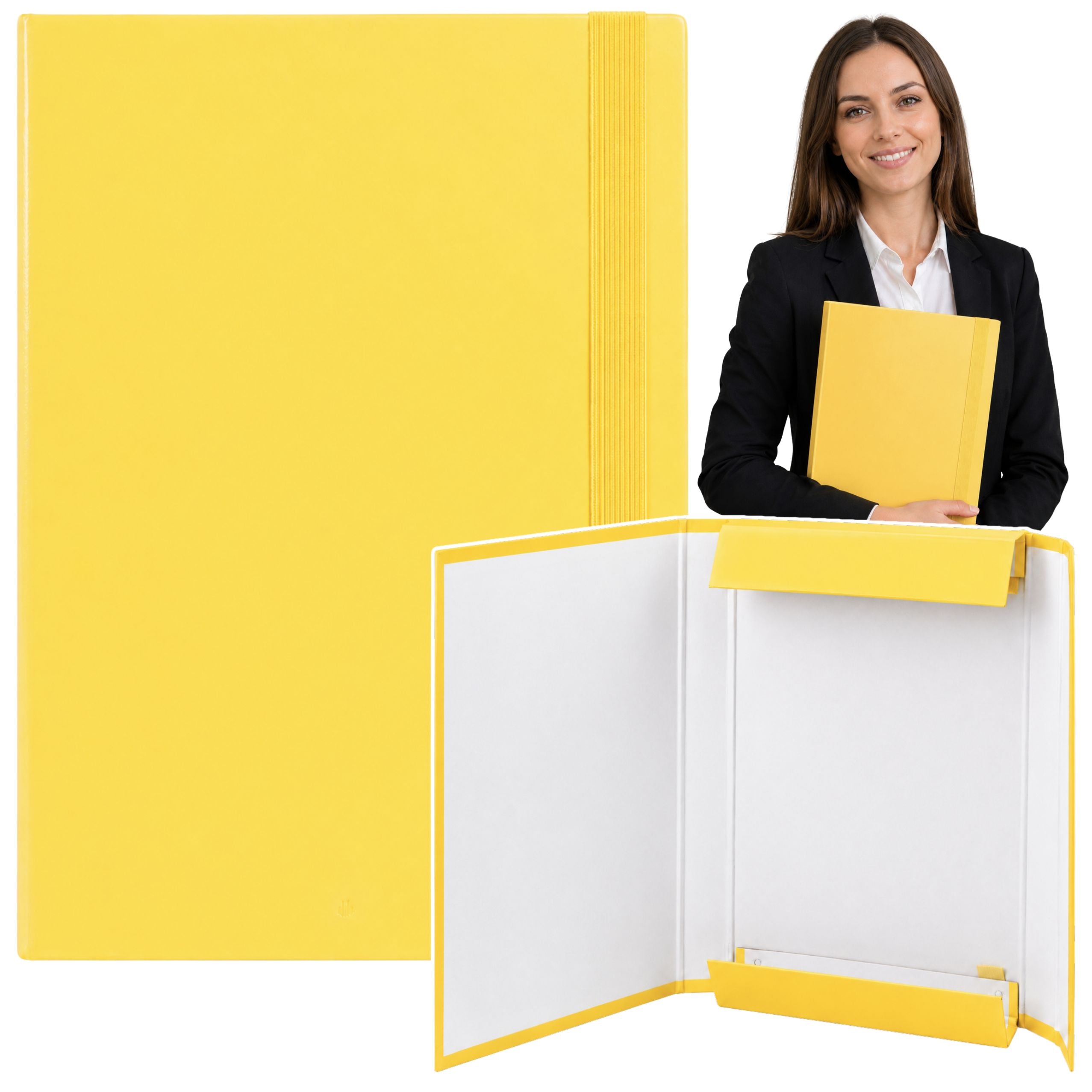 Folder For Documents With Elastic Band Hard Office Yellow A4/4.5 Cm