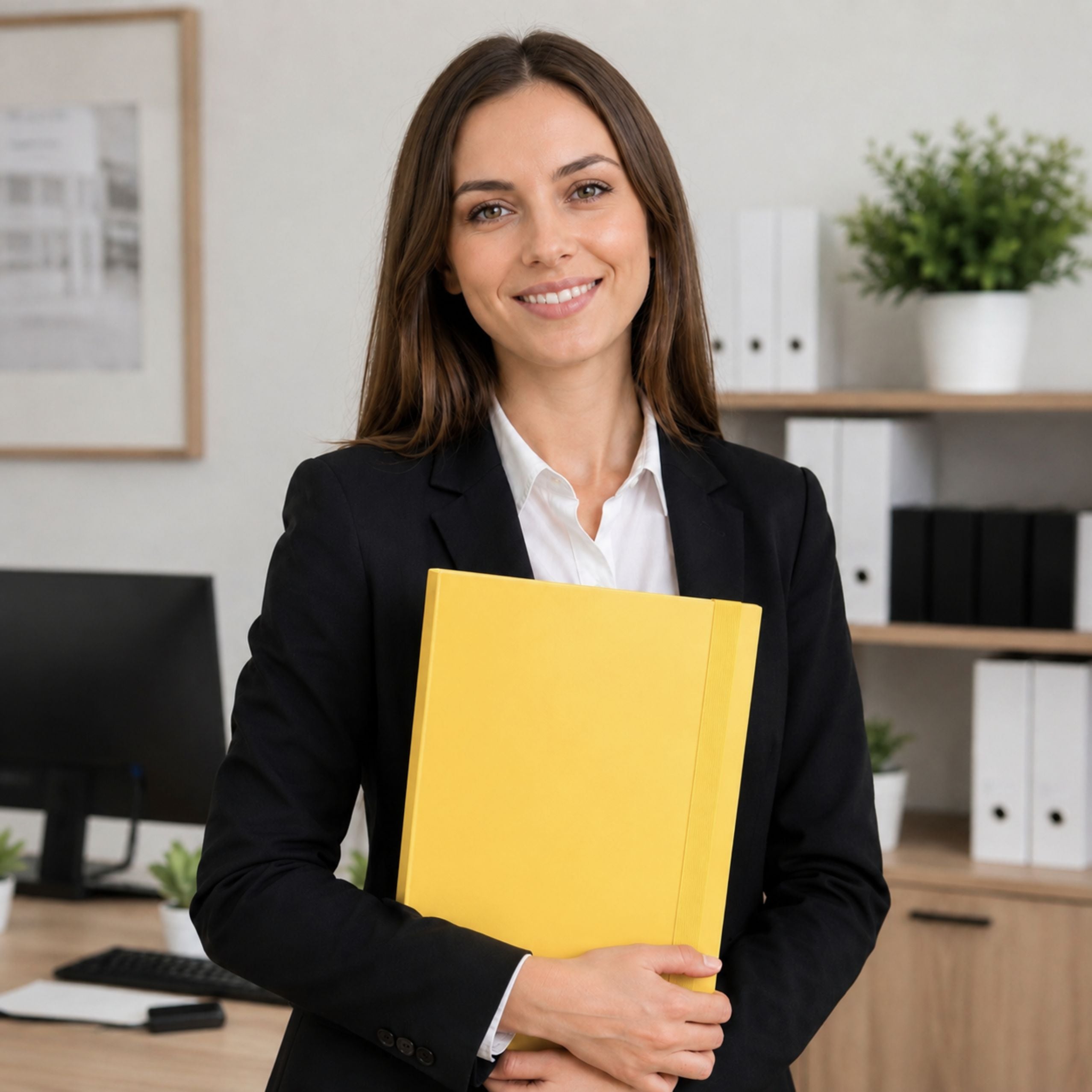Folder For Documents With Elastic Band Hard Office Yellow A4/4.5 Cm