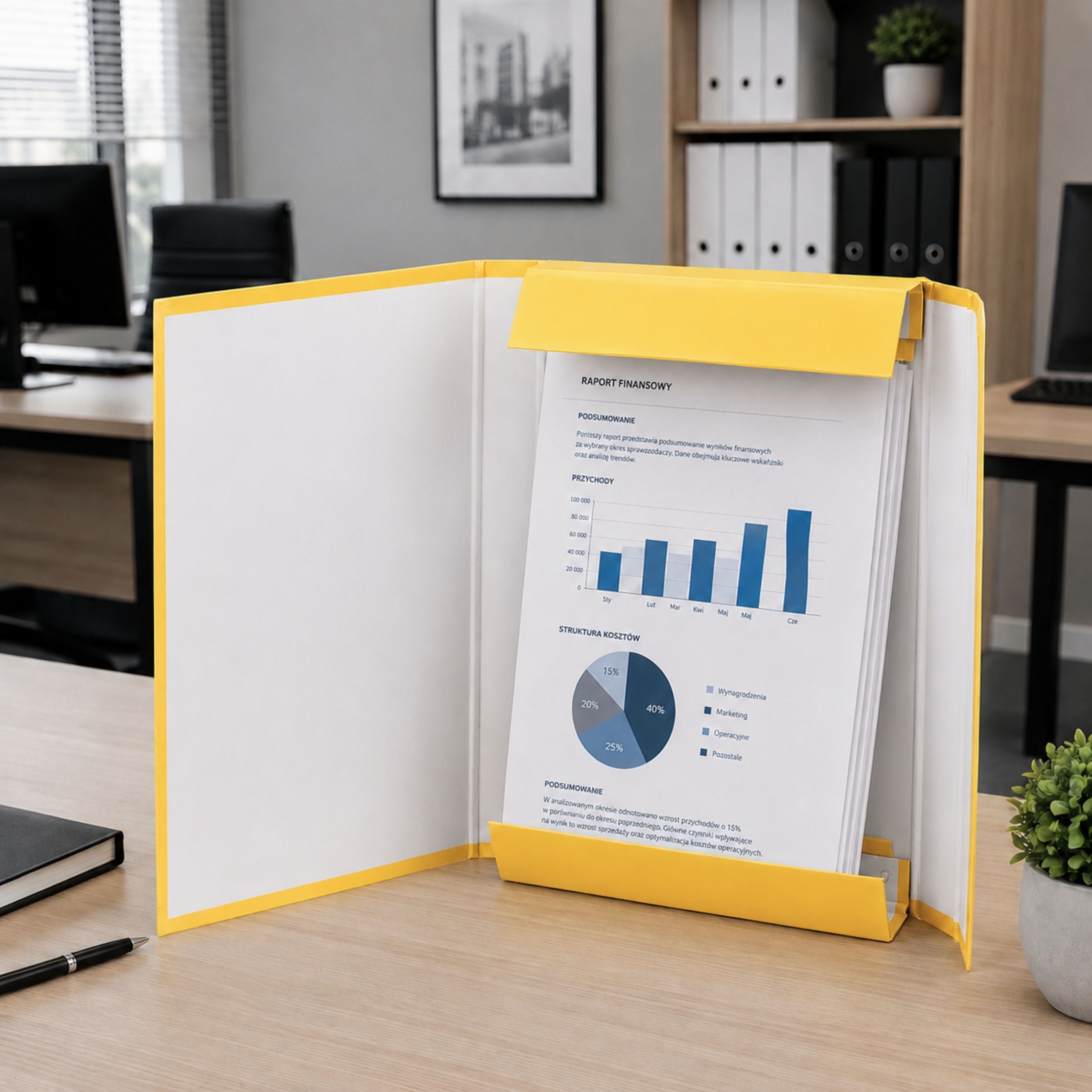 Folder For Documents With Elastic Band Hard Office Yellow A4/4.5 Cm