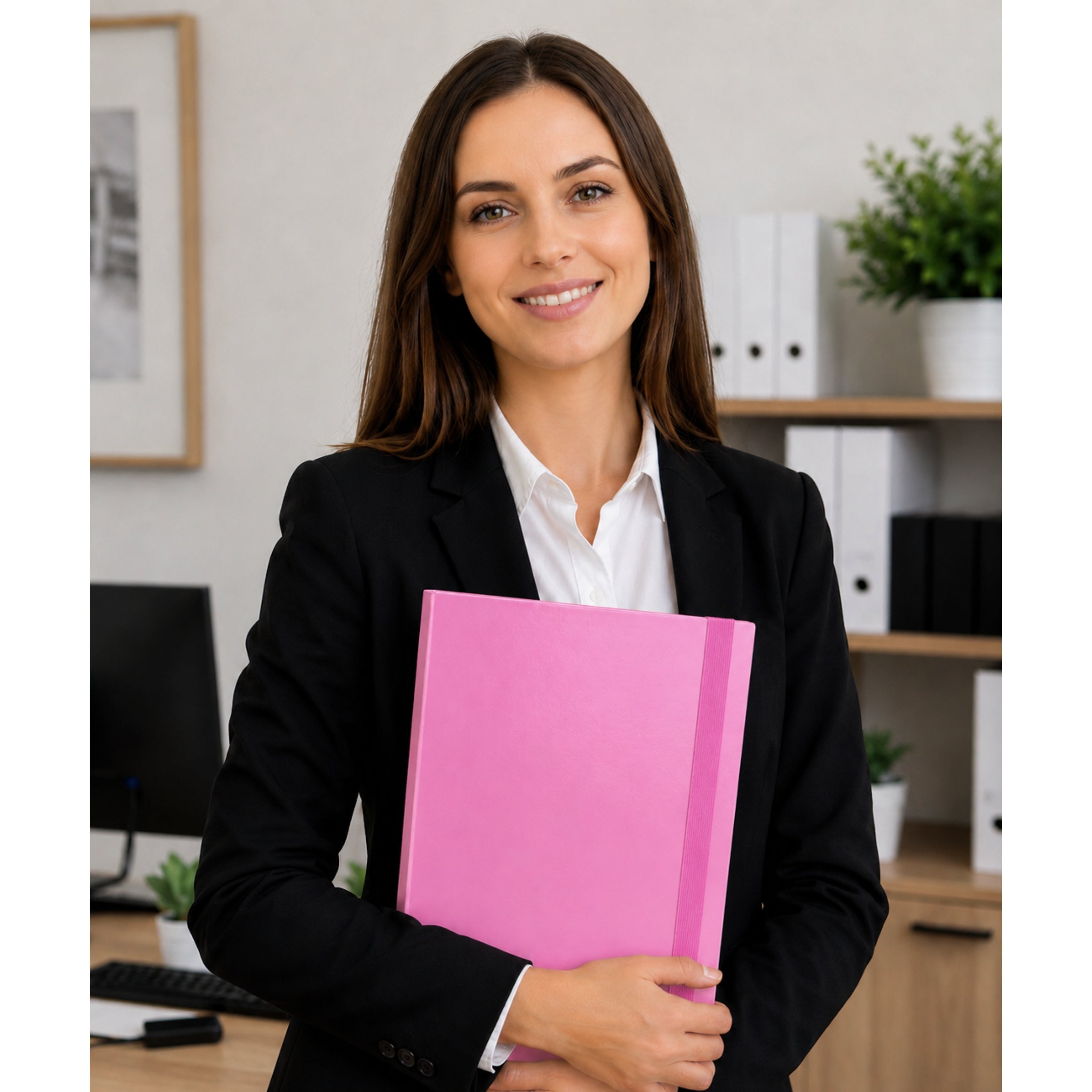 Dossier pour documents avec élastique rigide Office rose A4/4,5 cm