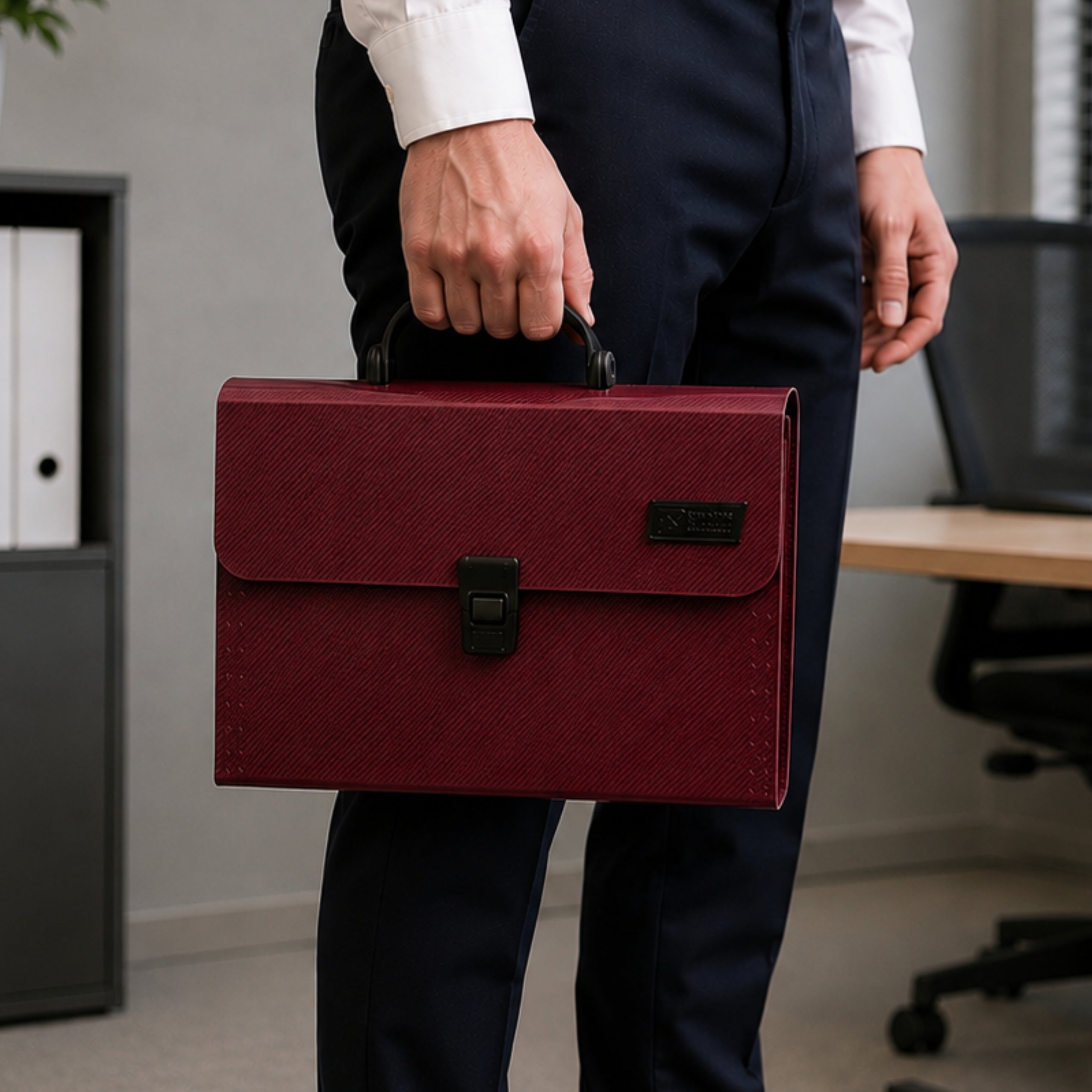 Folder Folder Document Organizer Holder 13 Compartments Burgundy A4