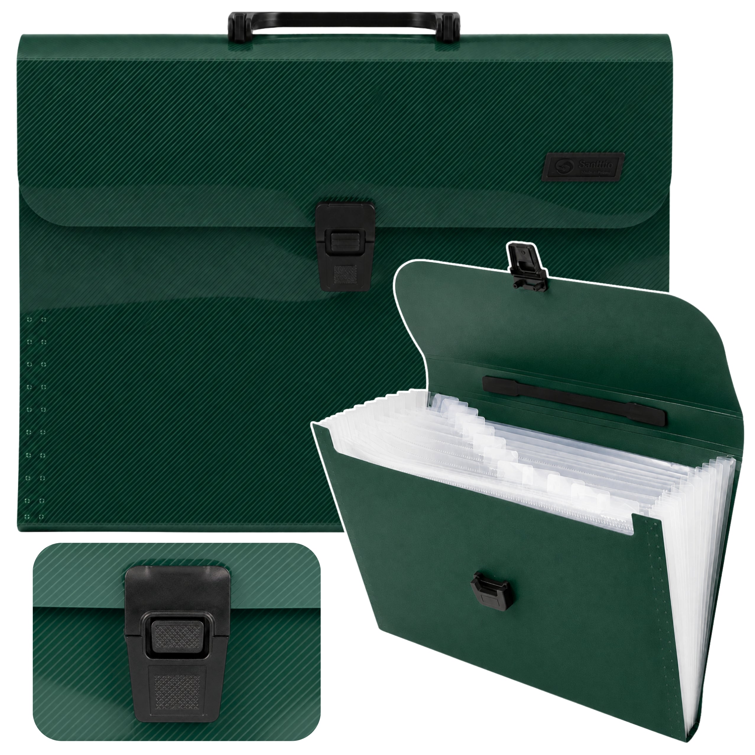 Folder Organizer For Documents 13 Compartments Green A4 Holder