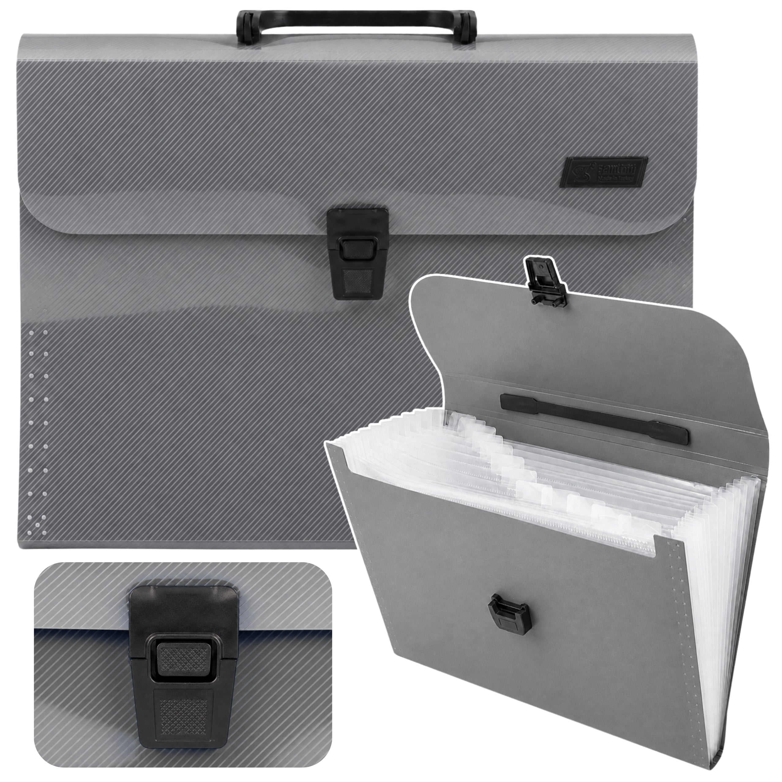 Folder Folder Organizer For Documents 13 Compartments Gray A4 Holder
