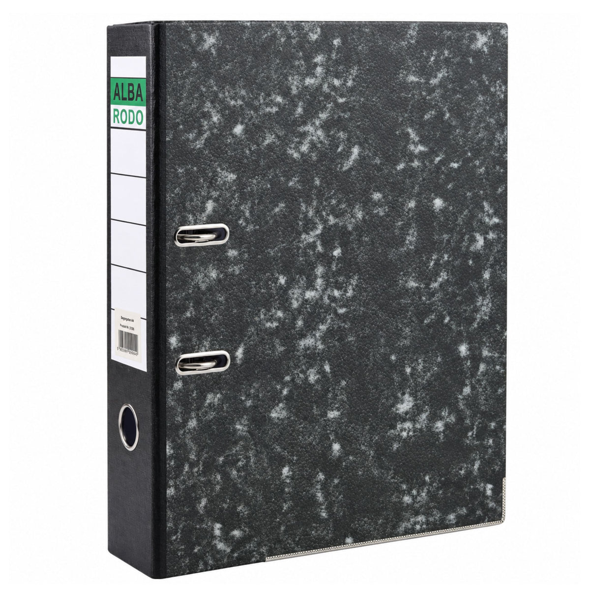 A4/80mm Document Binder With Lever Mechanism Gray Marble