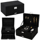 Jewelry Organizer Box With Drawer And Key Black Velvet