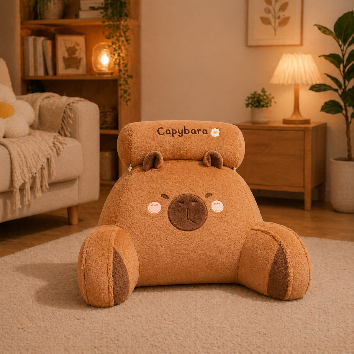 Rückenlehne Sessel Rückenstütze für Sesselbett Capybara Braun 60 x 40 cm