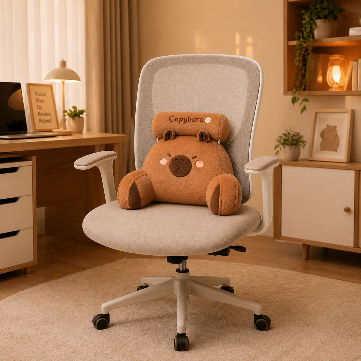 Rückenlehne Sessel Rückenstütze für Sesselbett Capybara Braun 60 x 40 cm