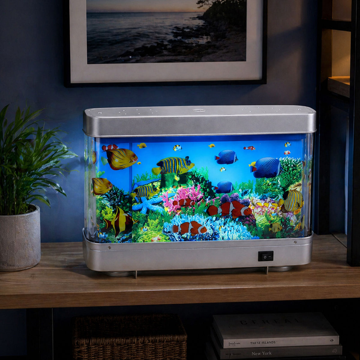 Artificial Decorative Aquarium Led Night Light 3d Fish Moving Colorful