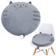 Cuscino rotondo per sedia in peluche gatto grigio, seduta morbida, 40 cm