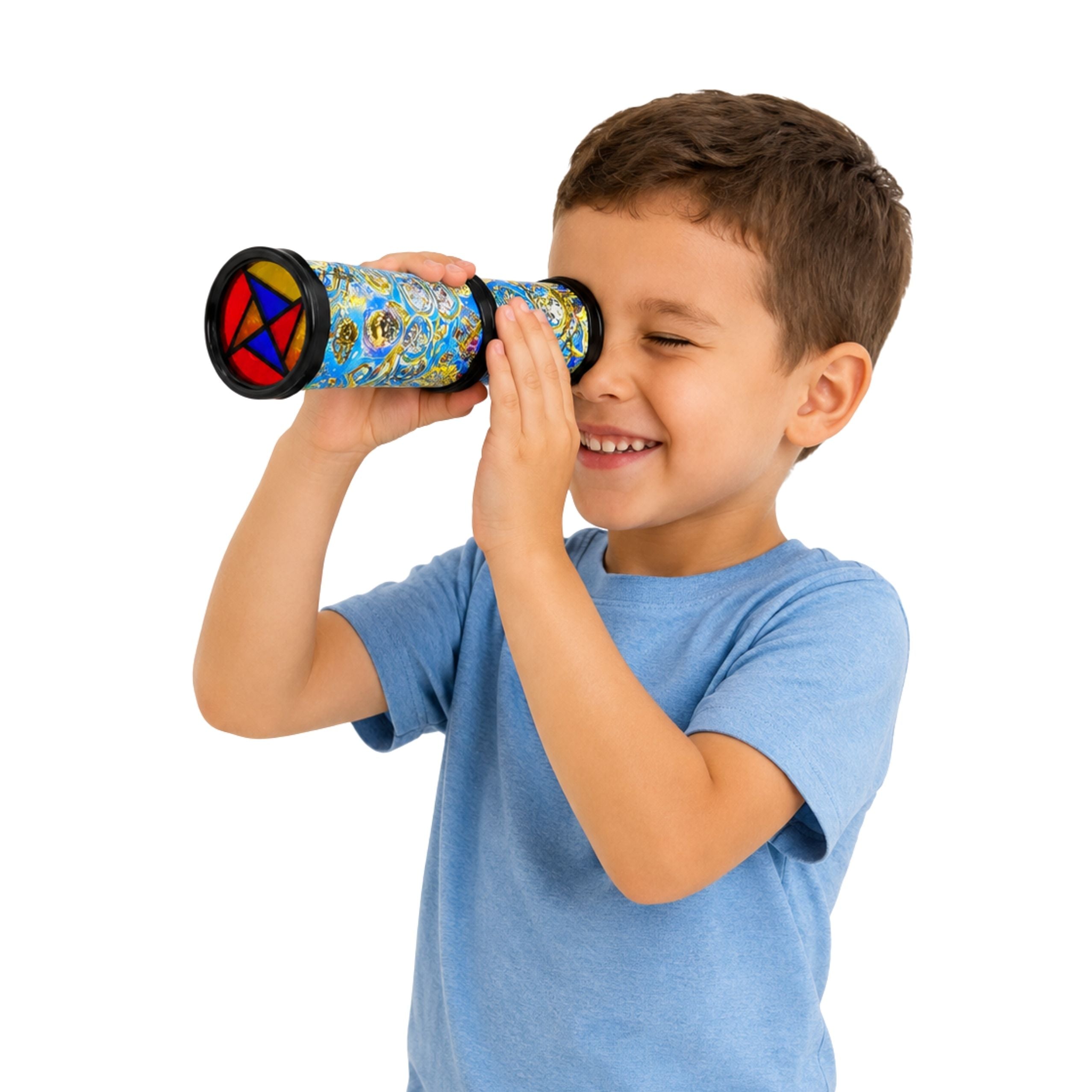 Children's Rotating Kaleidoscope Colorful Patterns Blue 21 X 5 Cm