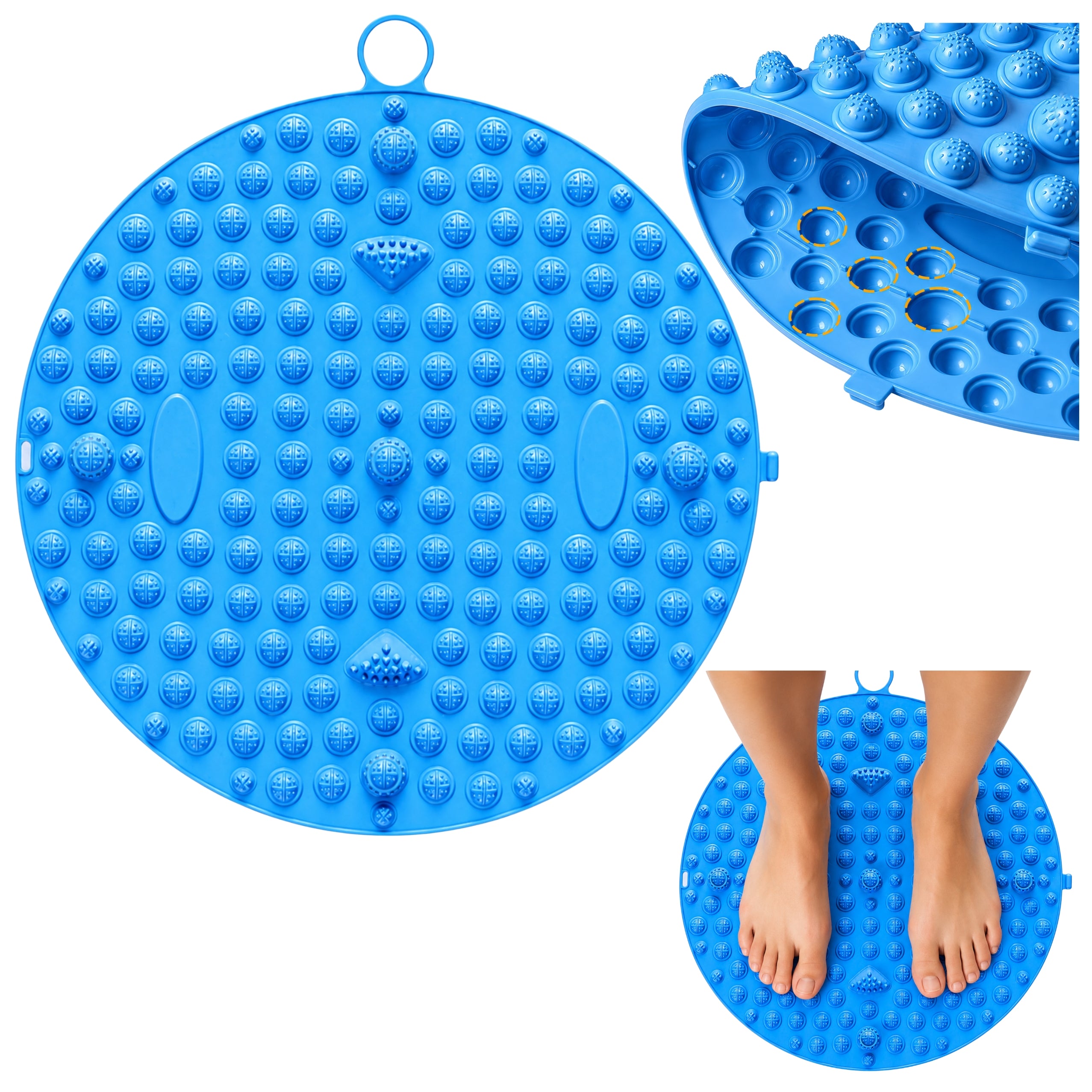 Covoraș Rotund Masaj Picior Presopunctură Cu Știfturi Albastru 33 Cm