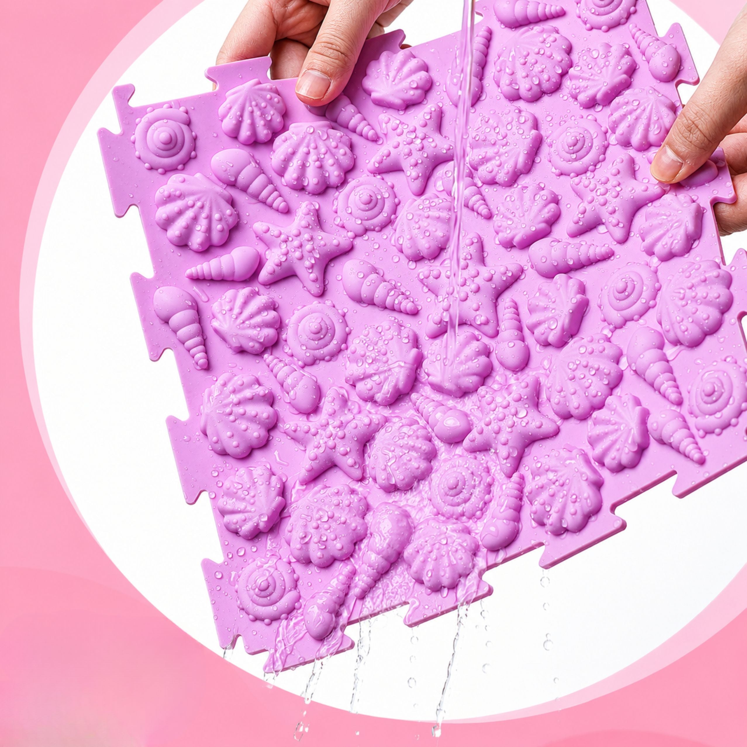 Sensory Silicone Puzzle Mat Sensory Path Colorful 25 Cm 12 Pcs.