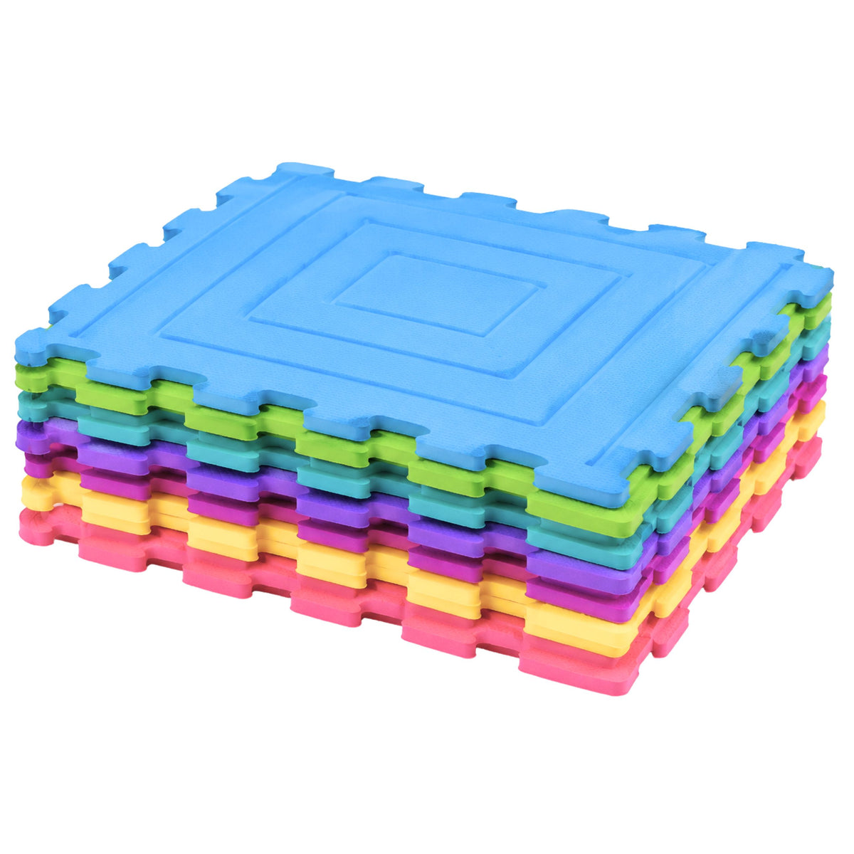 Sensorische Silikon-Puzzlematte Sinnespfad Bunt 25 cm 12 Stk.