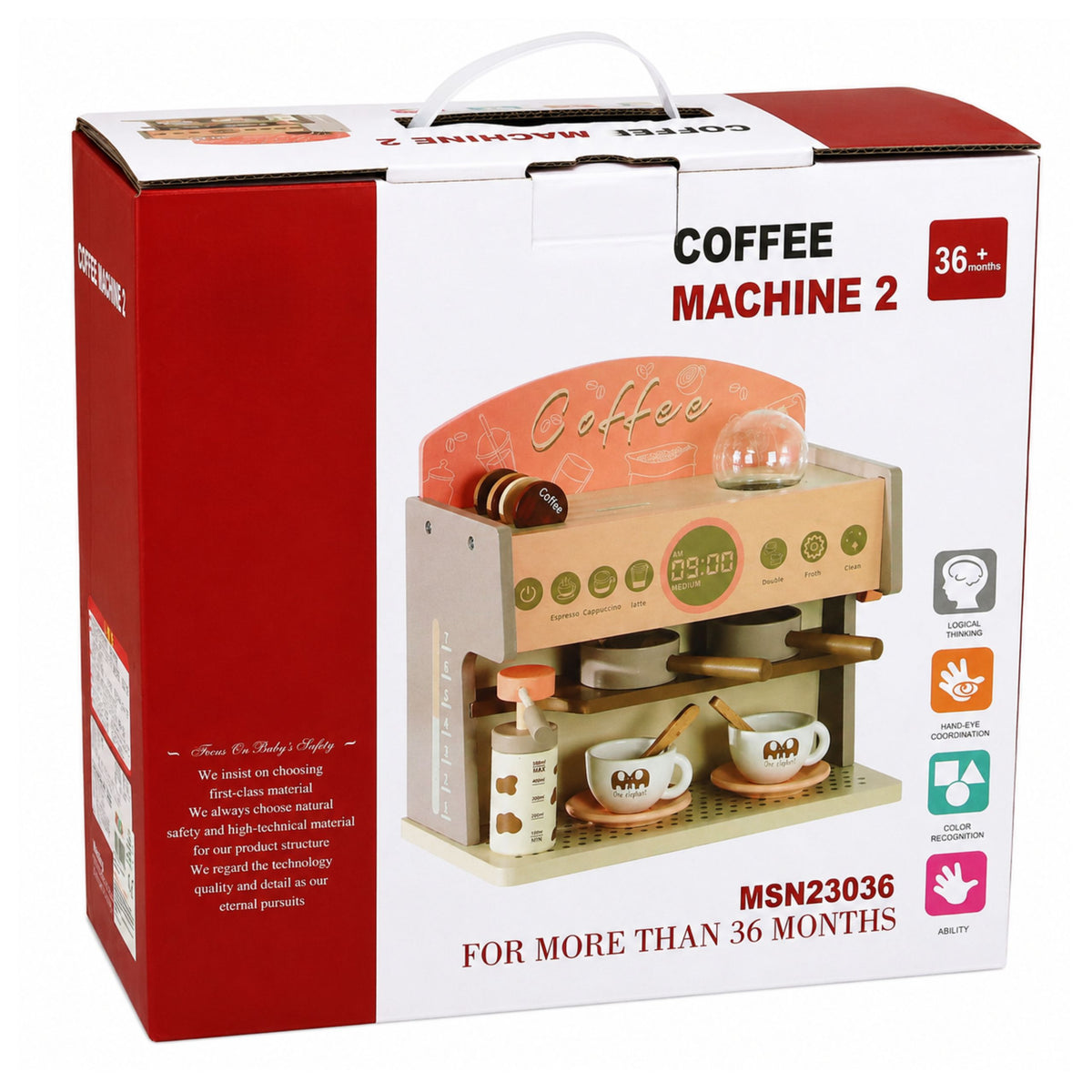 Barista Set Caife Déantóir Gabhálais Adhmaid Pink