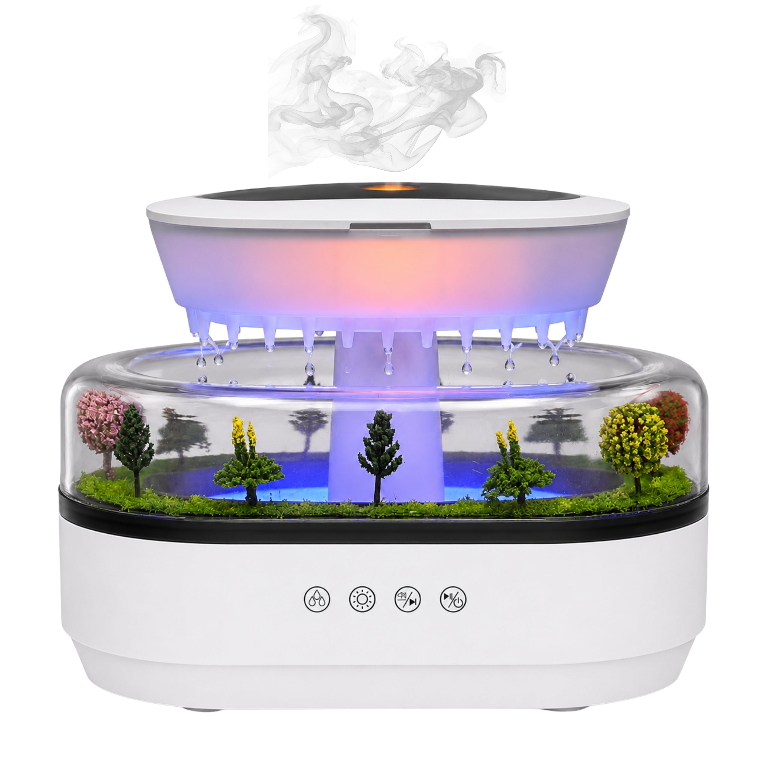 Luftfugter Aroma Diffuser Regneffekt Led Lys Strømforsyning