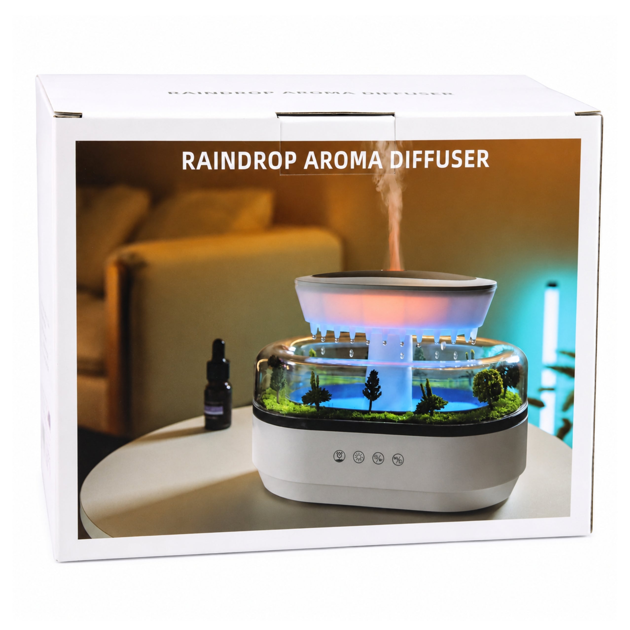 Luftfugter Aroma Diffuser Regneffekt Led Lys Strømforsyning